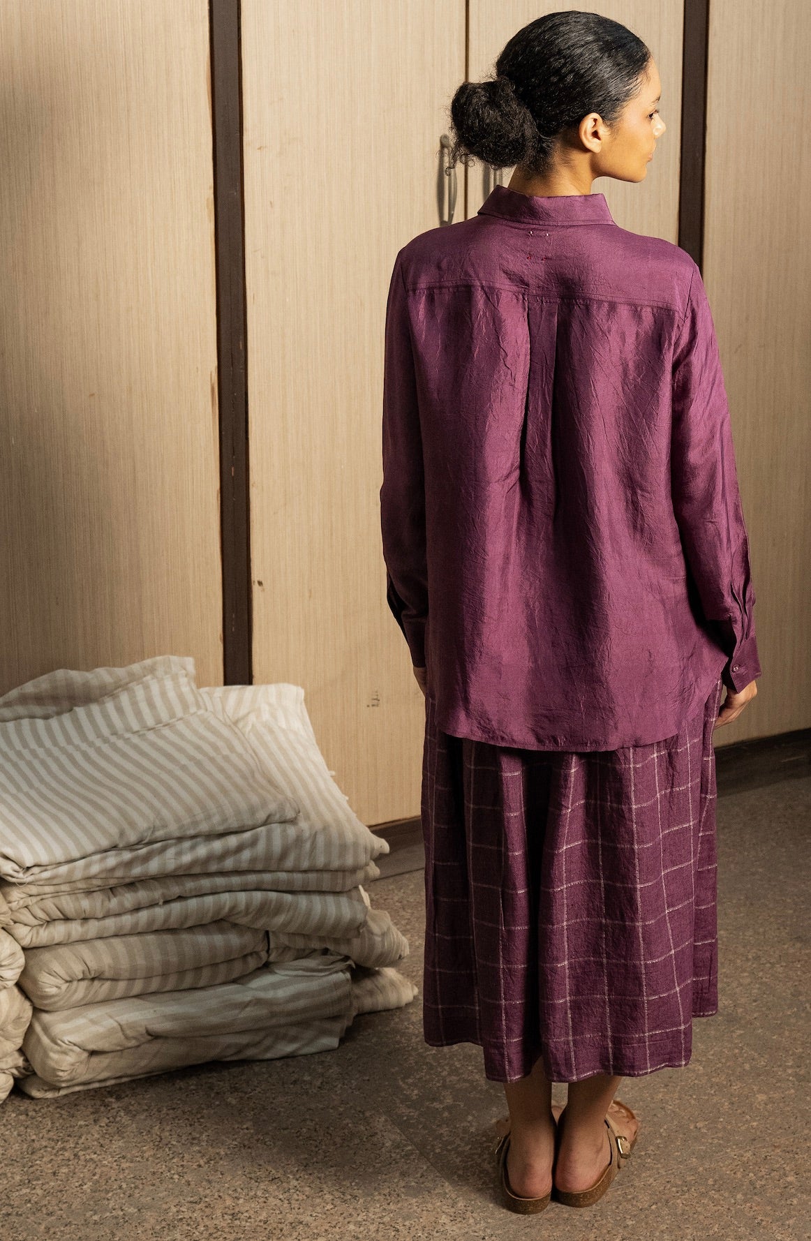 VAMIKA SILK SHIRT - Eggplant