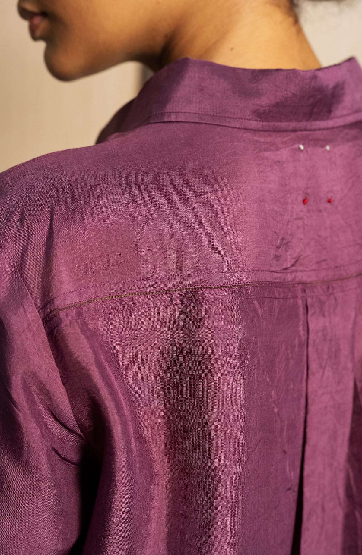 VAMIKA SILK SHIRT - Eggplant
