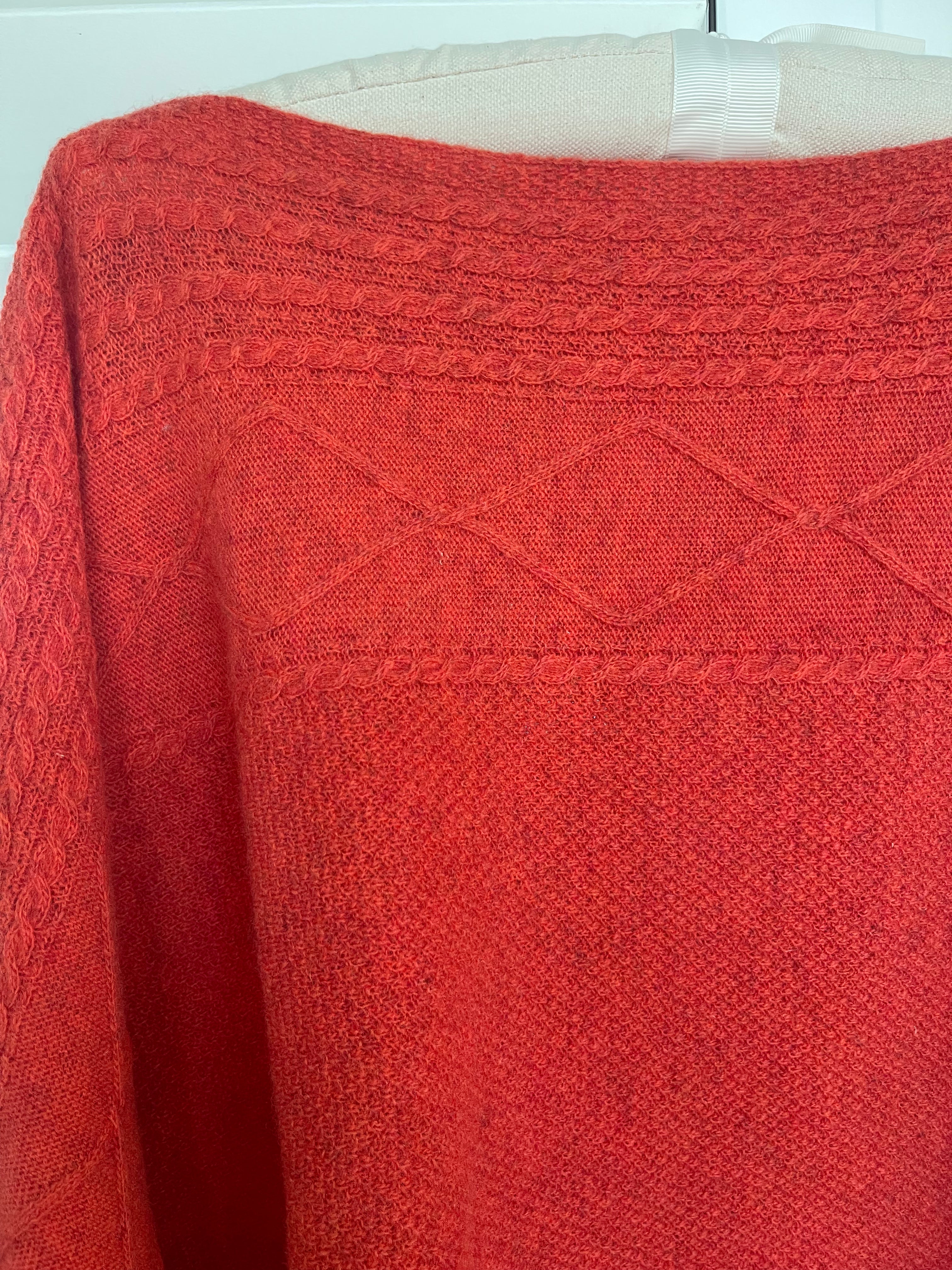 Boat Neck Cable Knit - CORAL