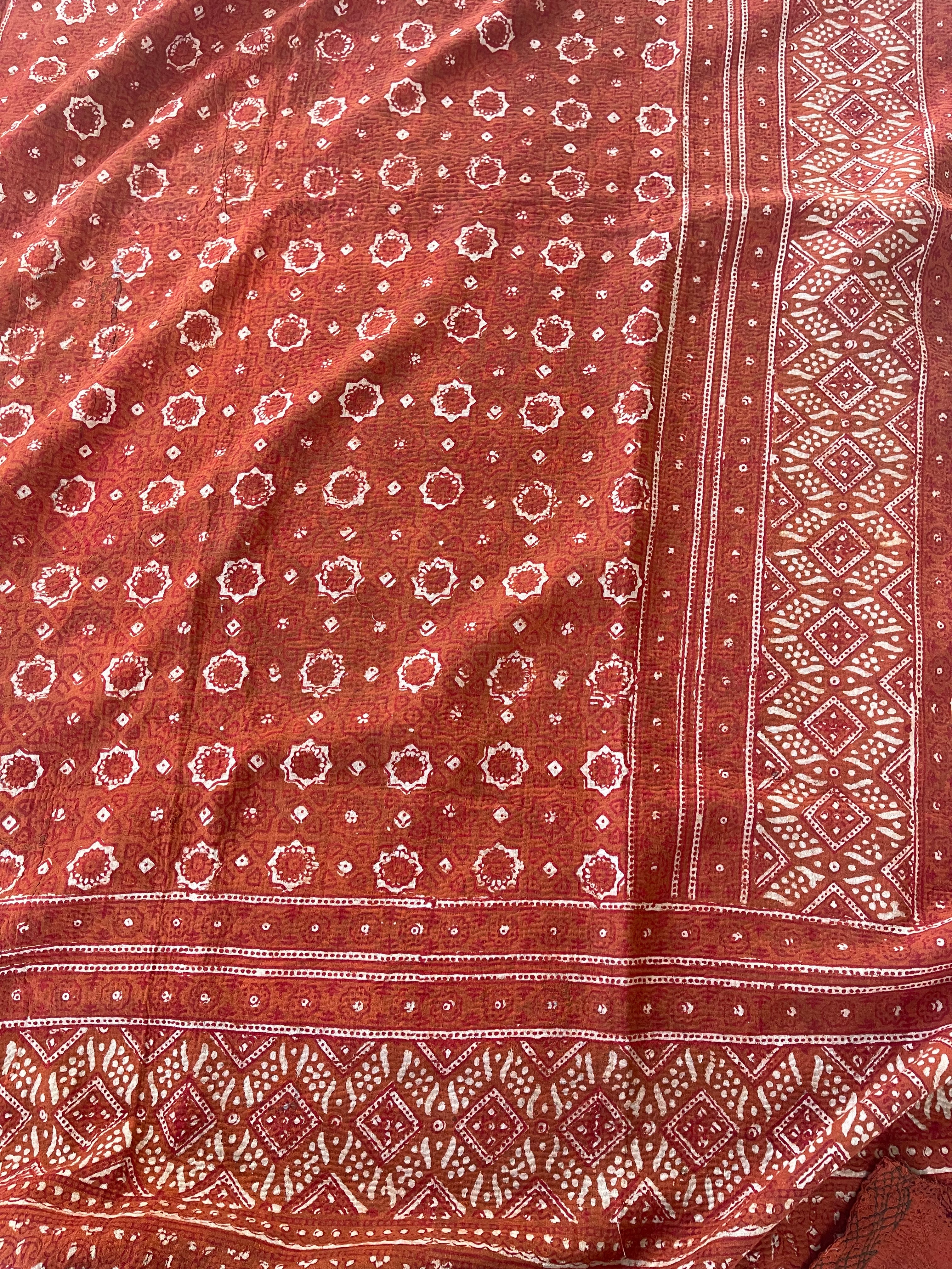 VINTAGE AJAKH KANTHA - Earthy Orchard