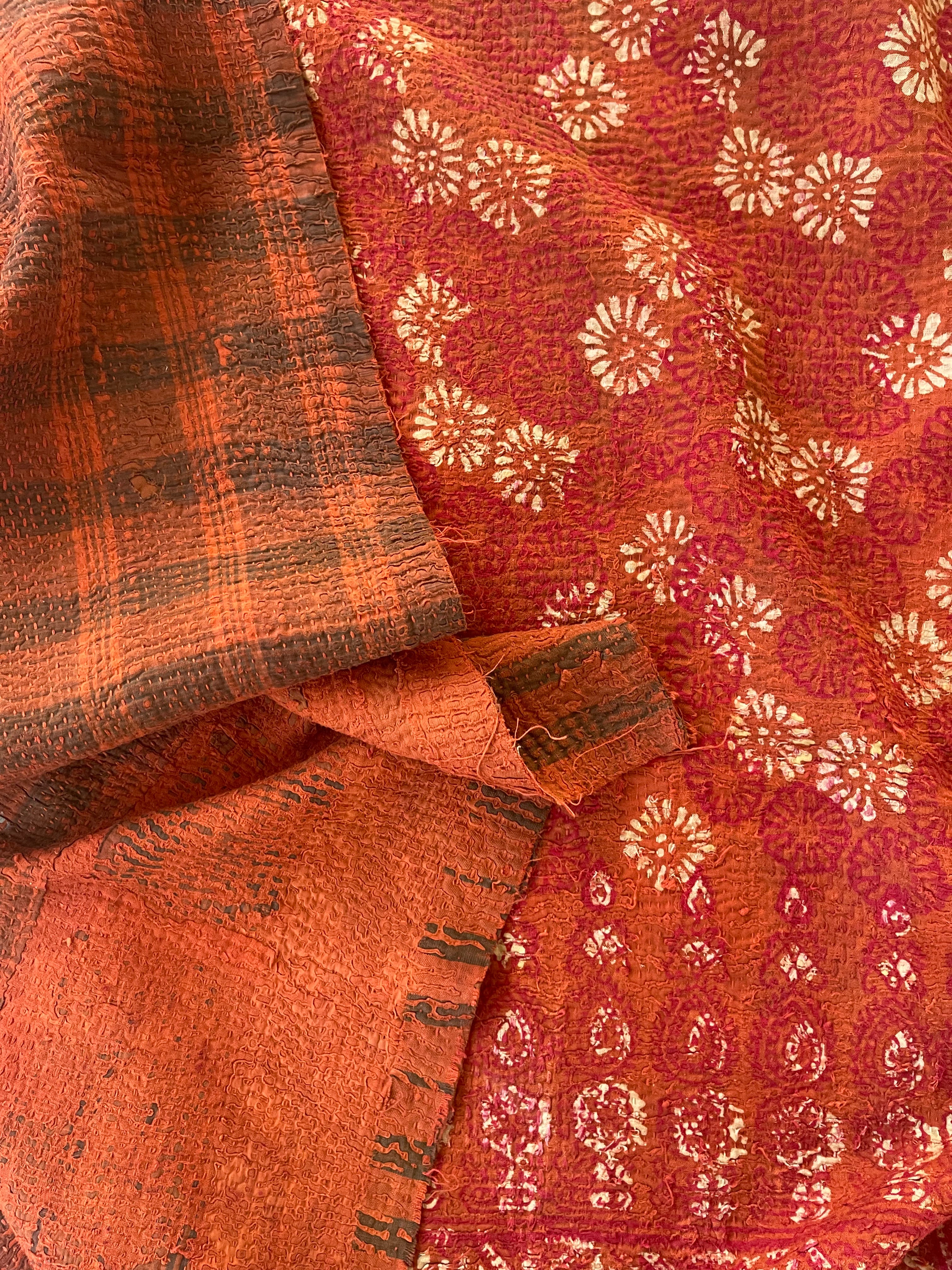 VINTAGE AJAKH KANTHA - Striped Meadow