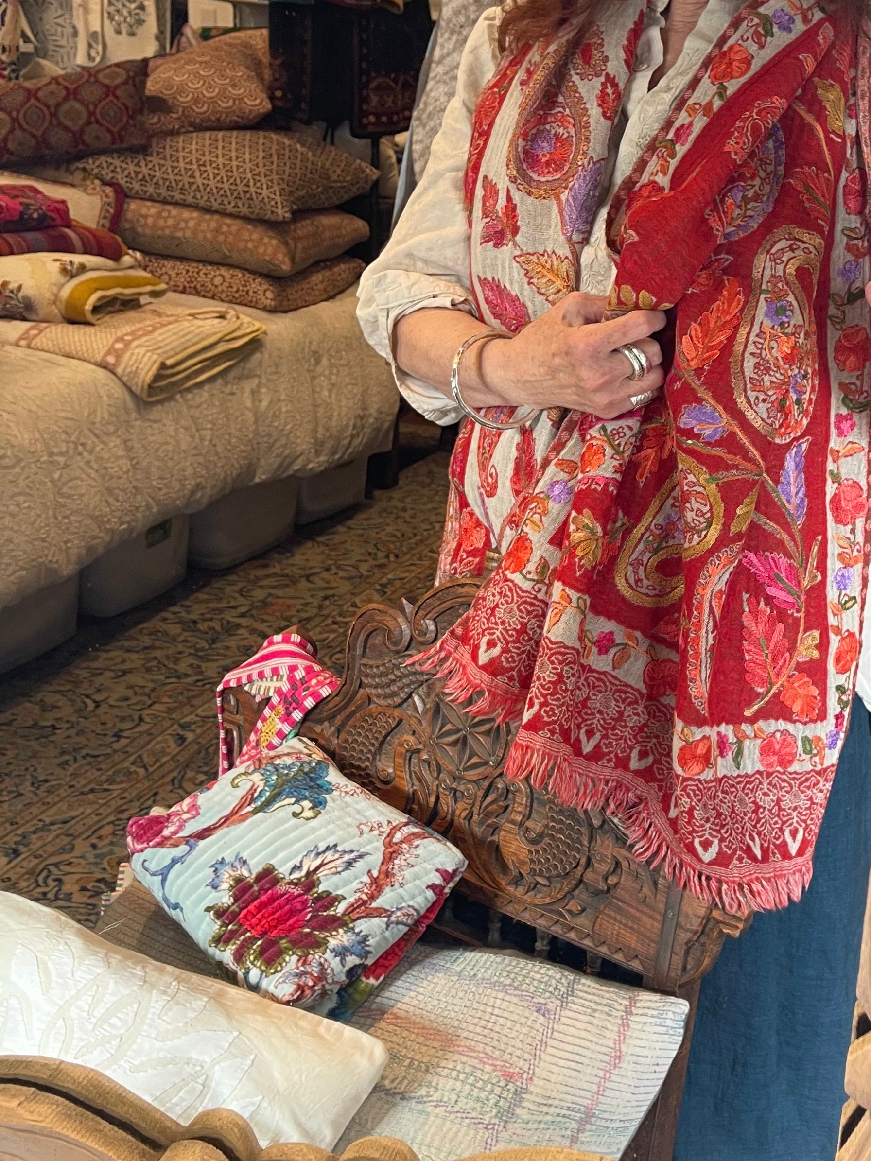 Embroidered Wool - Oriental Paisley
