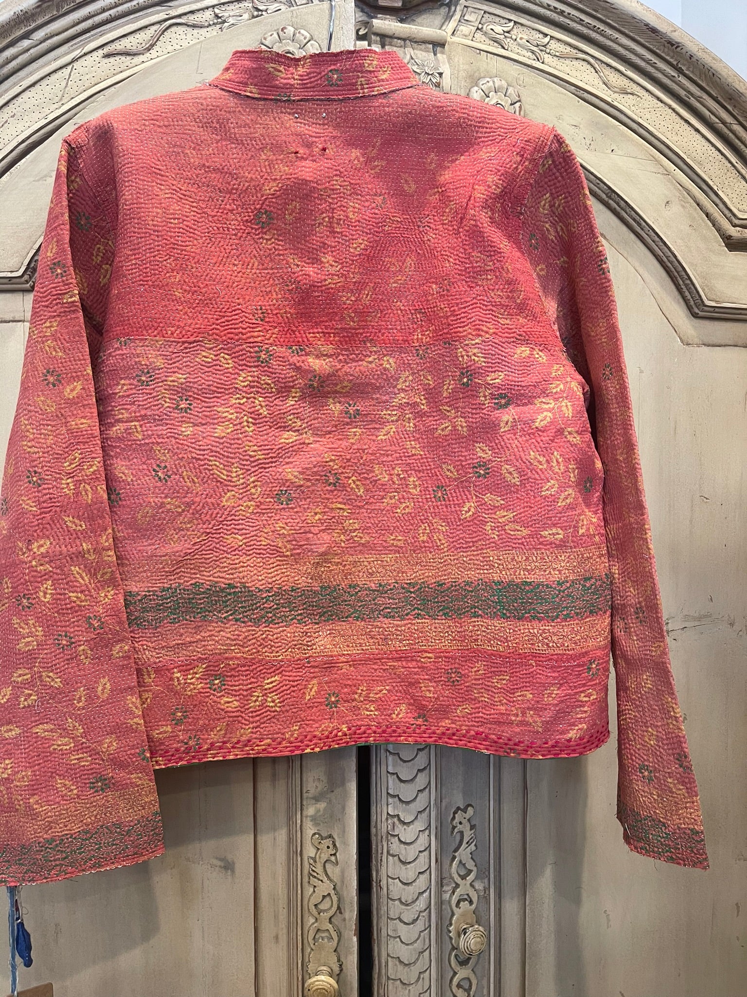 Kantha Jacket - FLORAL CORAL