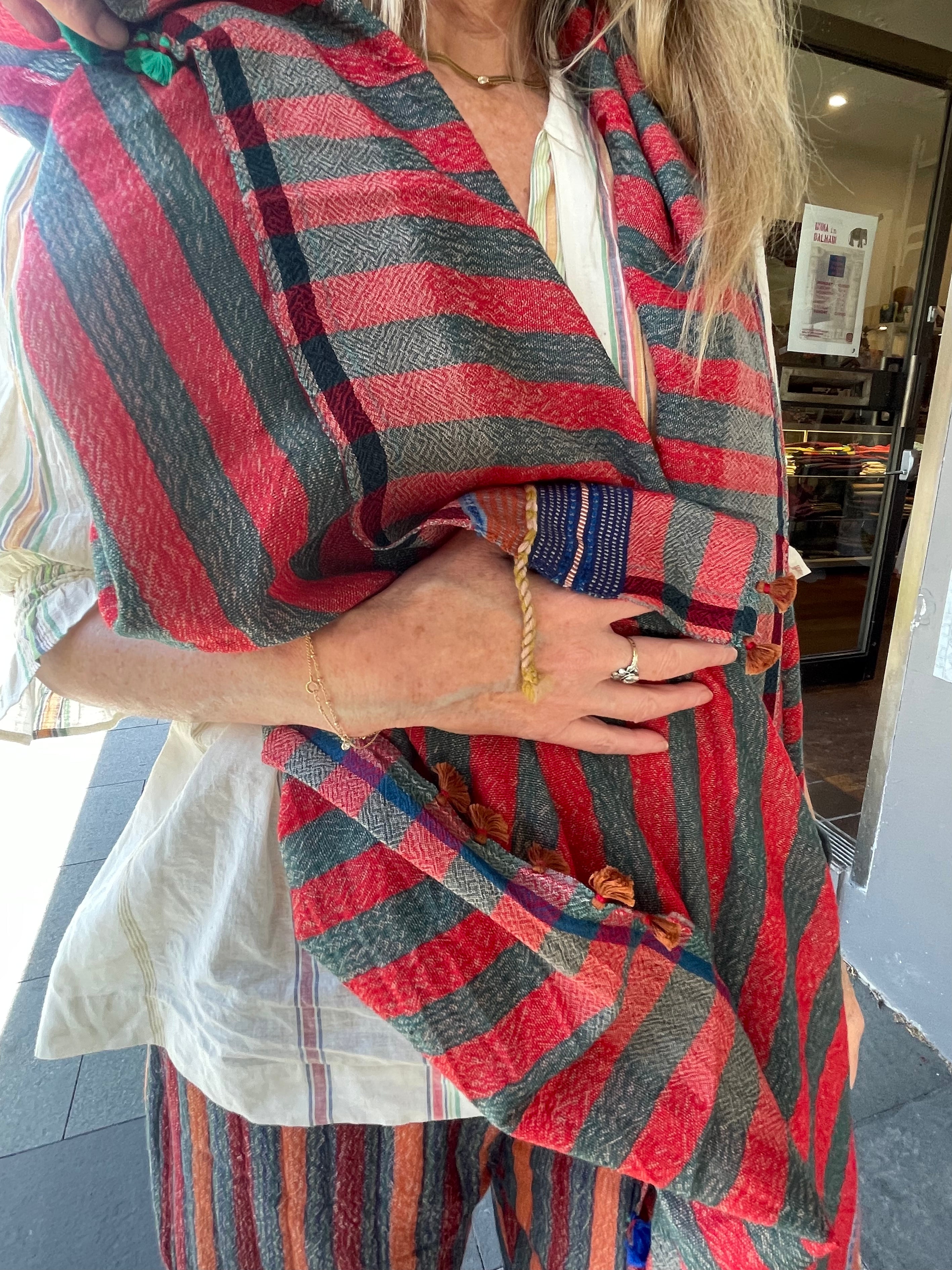 Bhujodi Wool Scarf - NAUTICAL STRIPES