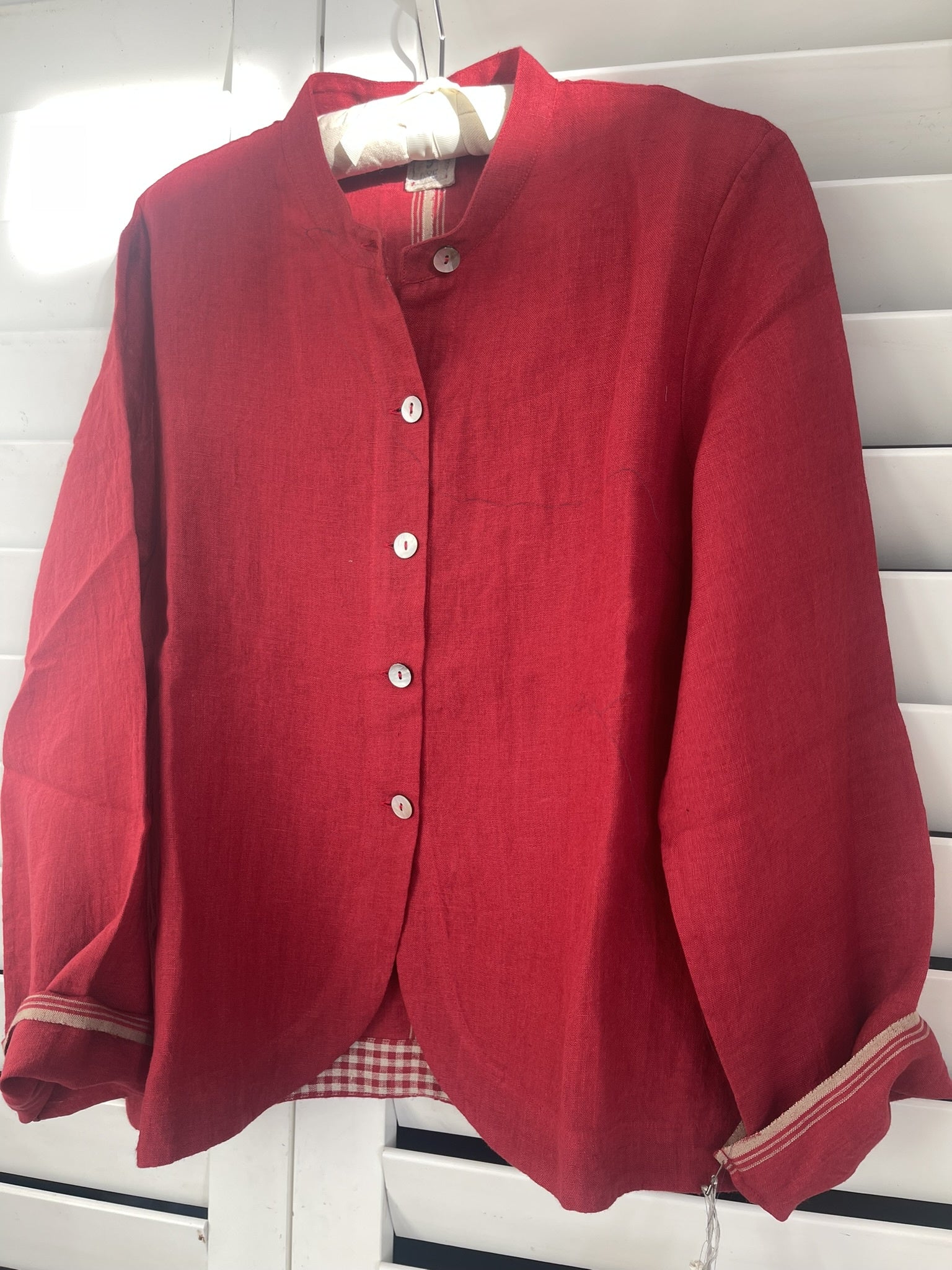 REYA Linen Jacket - Crimson