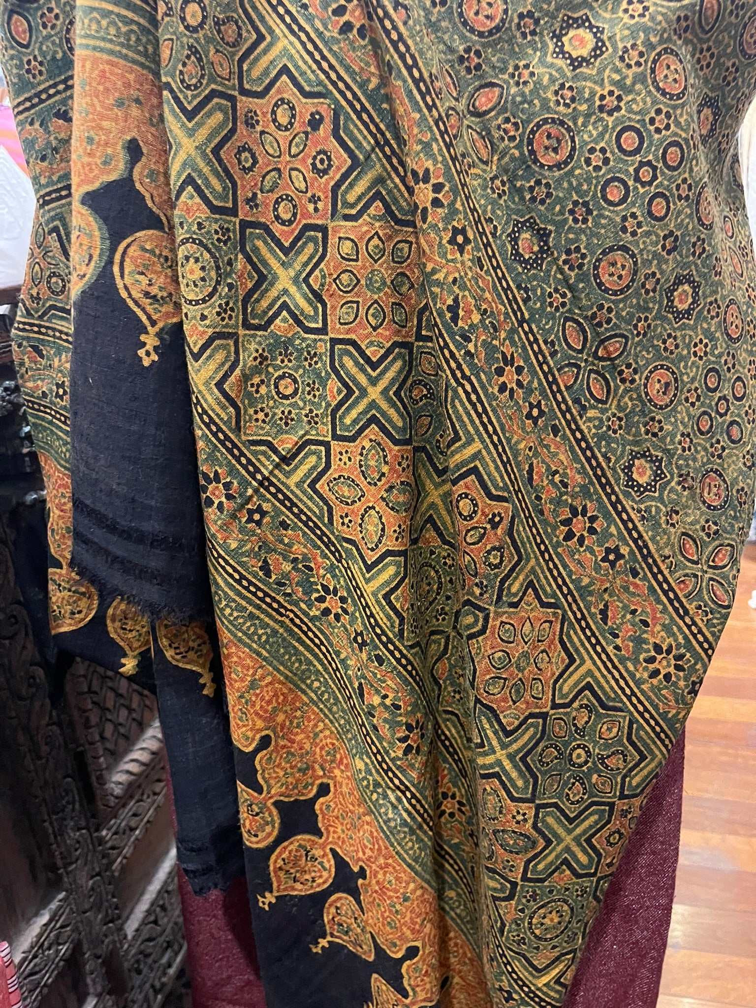 Matka Silk Scarf - Ajrakh Forest