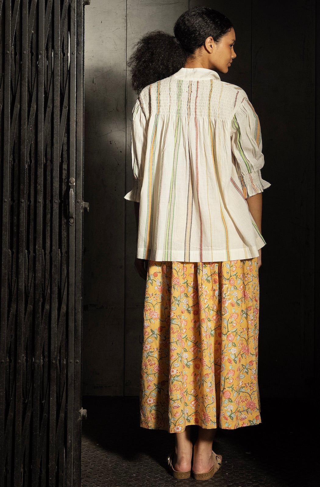 ILA COTTON BLOUSE - Striped Ecru