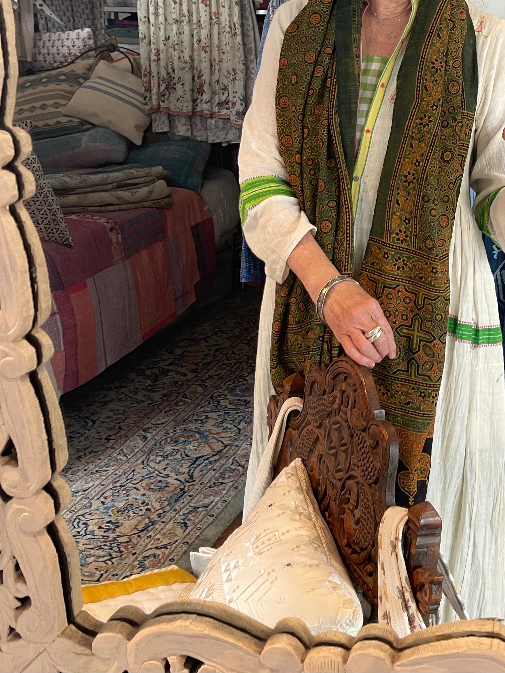 Matka Silk Scarf - Ajrakh Forest