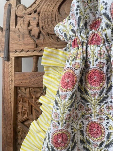 Quilted Block Print Tote - Nivi Beach