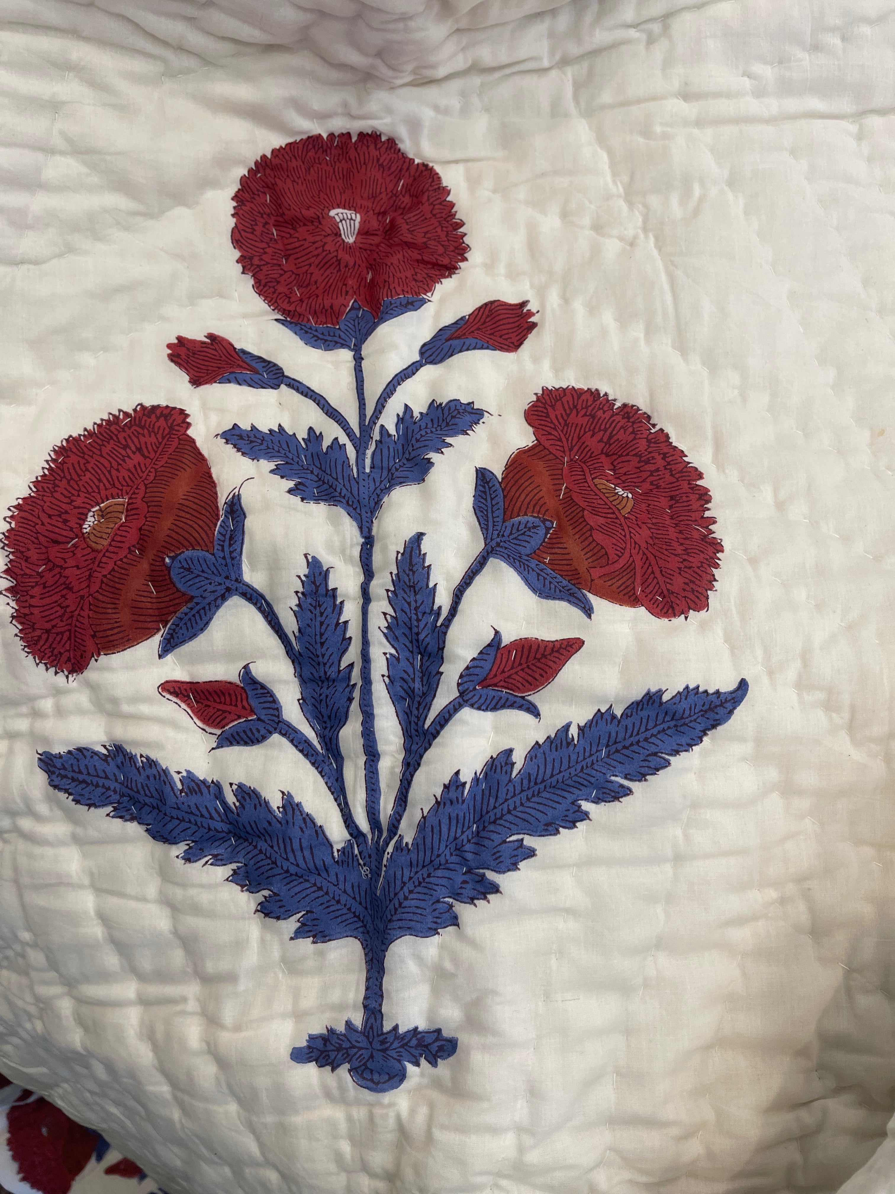 Jaipuri Razai - Maritime Poppy