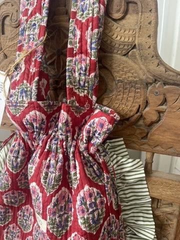 Quilted Block Print Tote - Nivi Strawberry