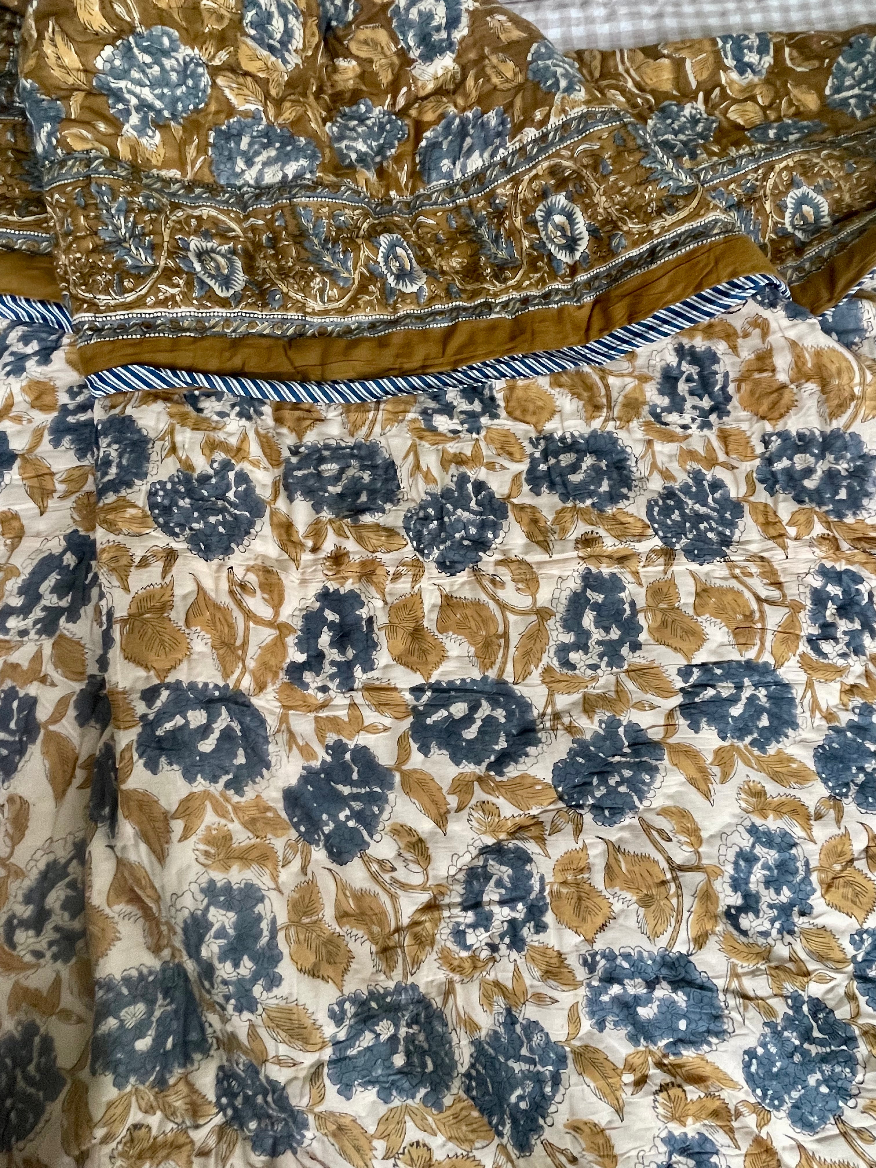 Jaipuri Cotton Quilt - AUTUMN HYDRANGEA