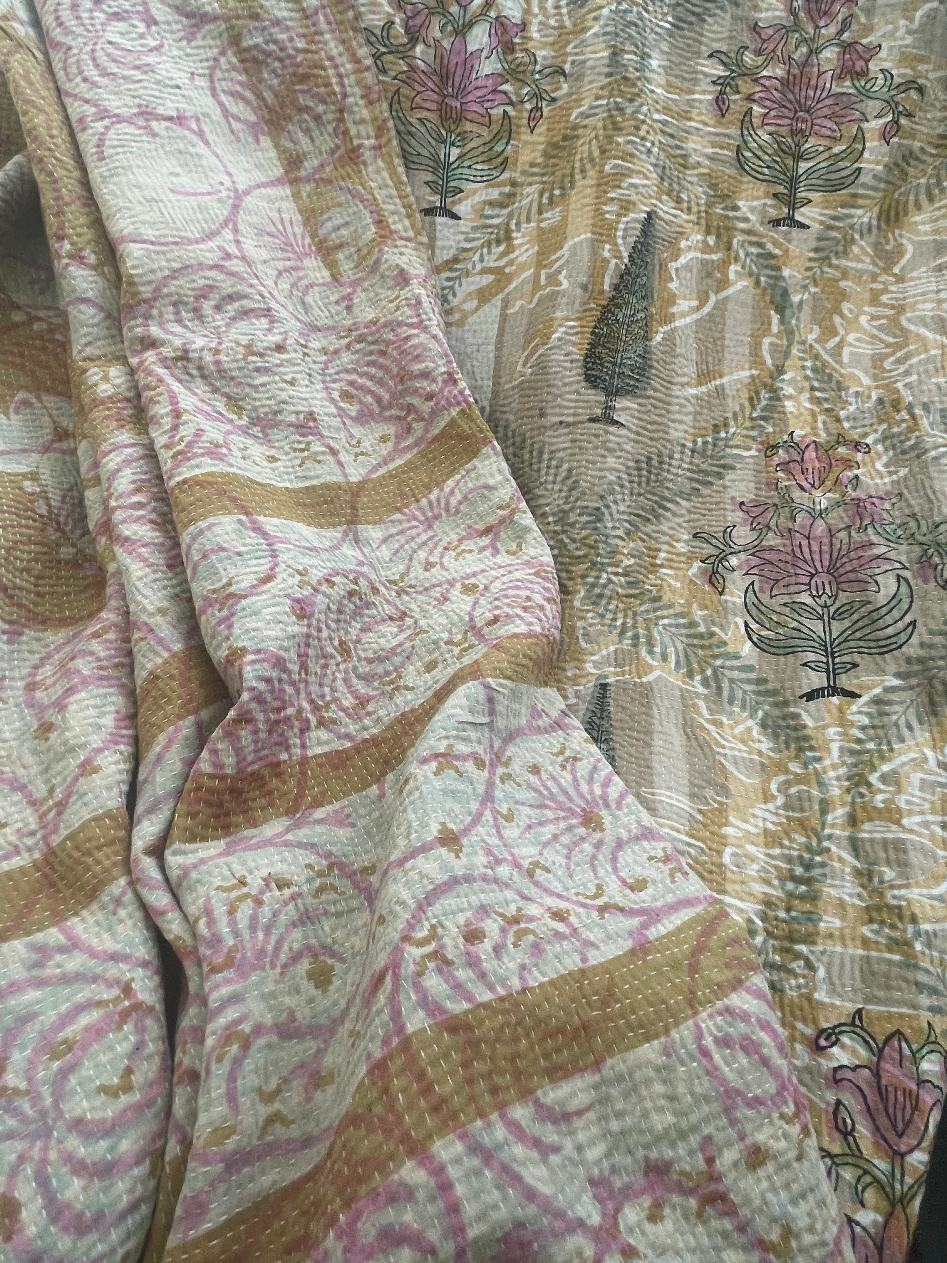 VINTAGE KANTHA - French Floral | Sunny Reflection