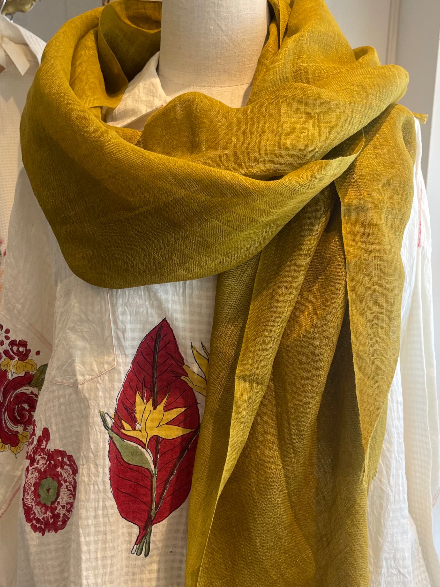 Linen Scarf - Moss