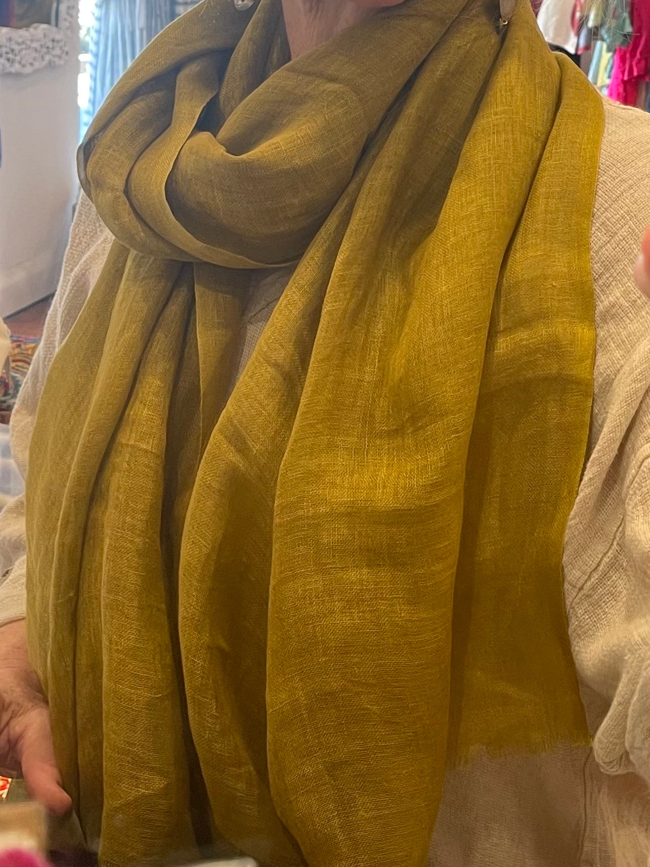 Linen Scarf - Moss