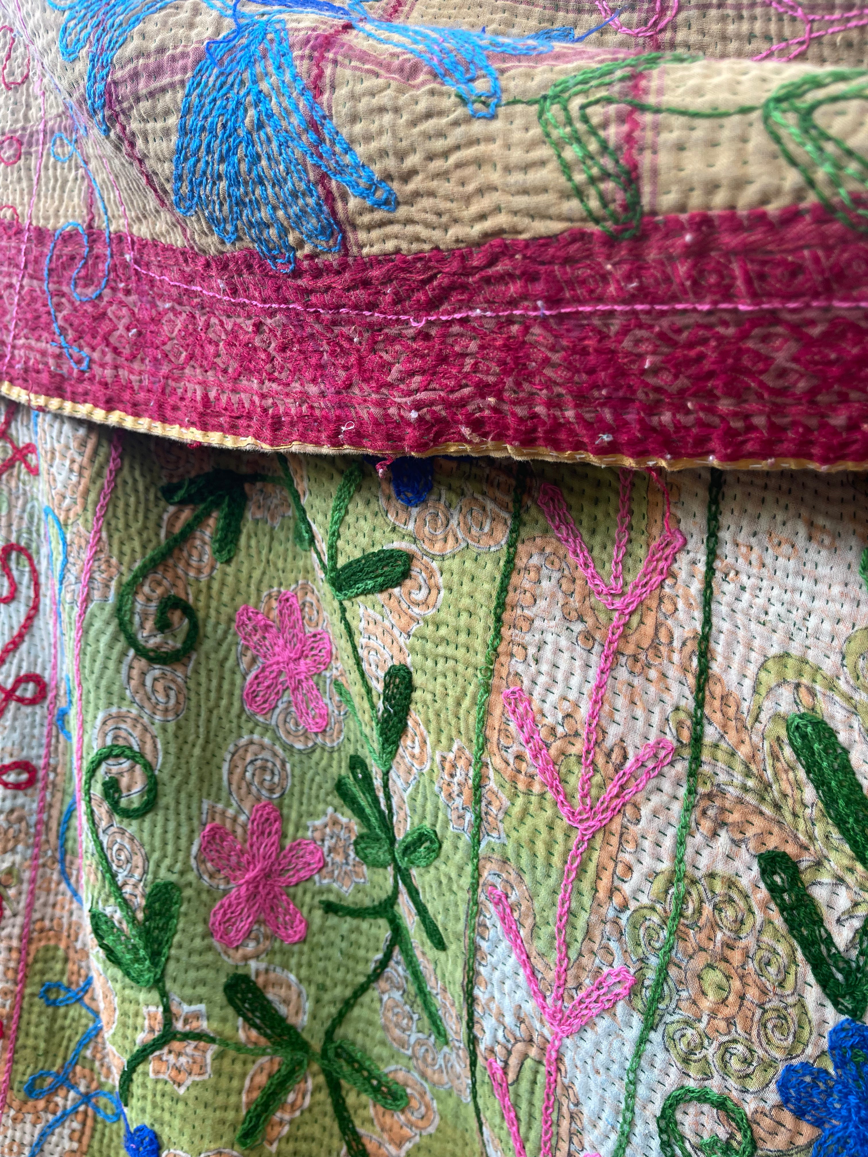 Suzani Vintage Kantha - COTTAGE GARDEN