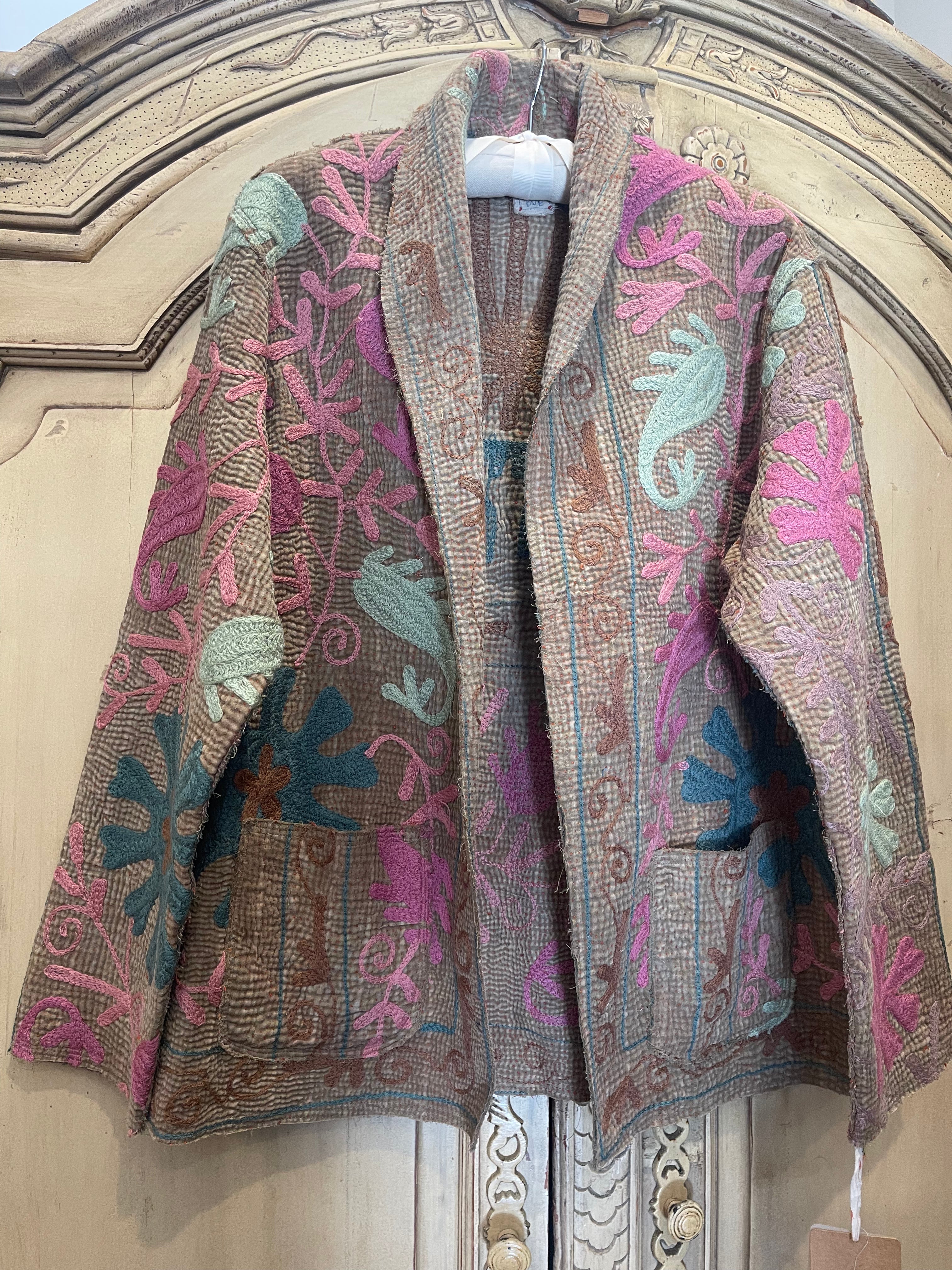 Vintage Kantha Coat - SAGE SUZANI