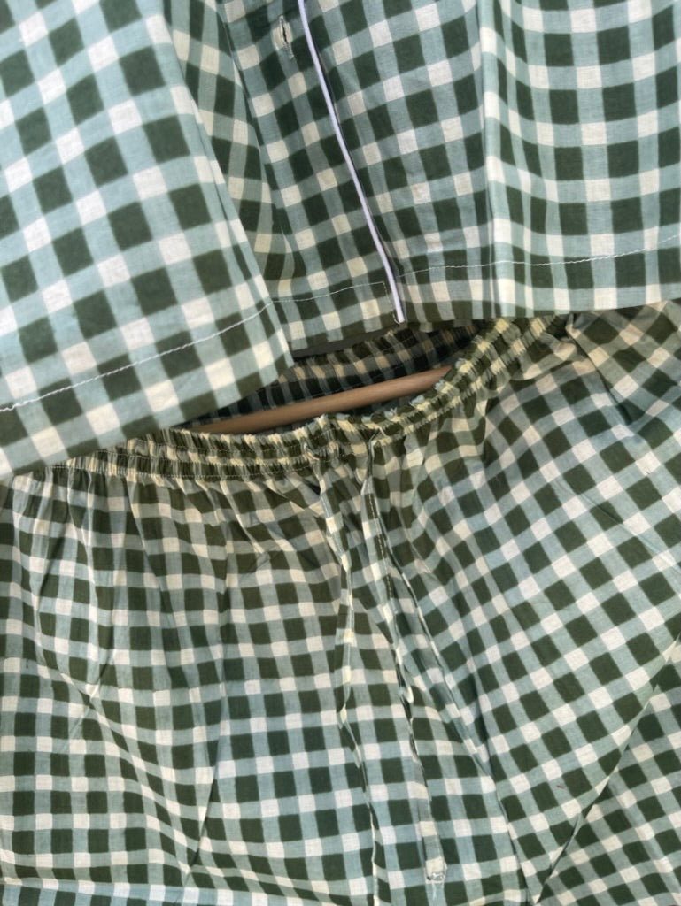 PYJAMAS Long - Green Gingham Check
