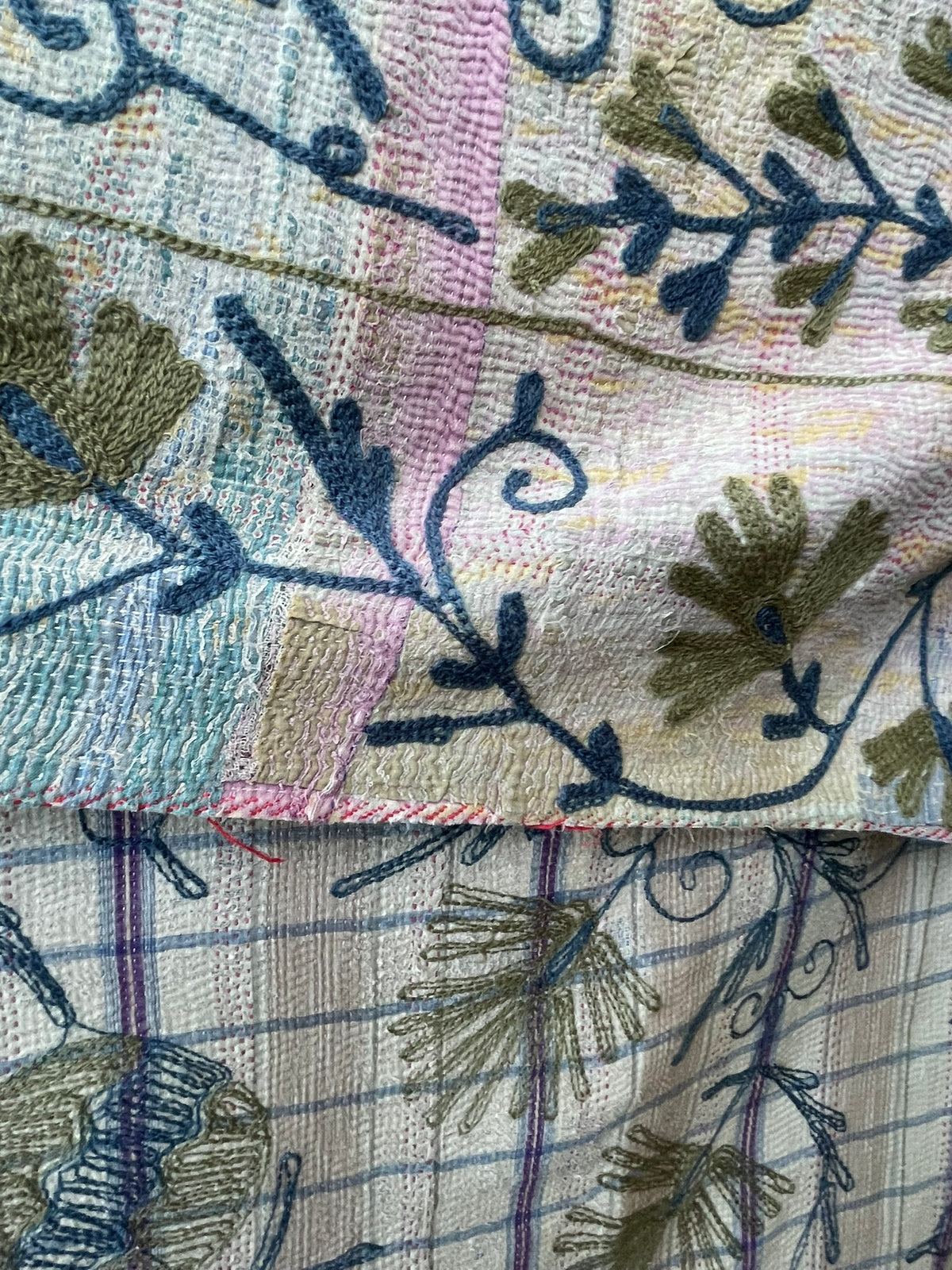 Suzani Vintage Kantha - WASABI