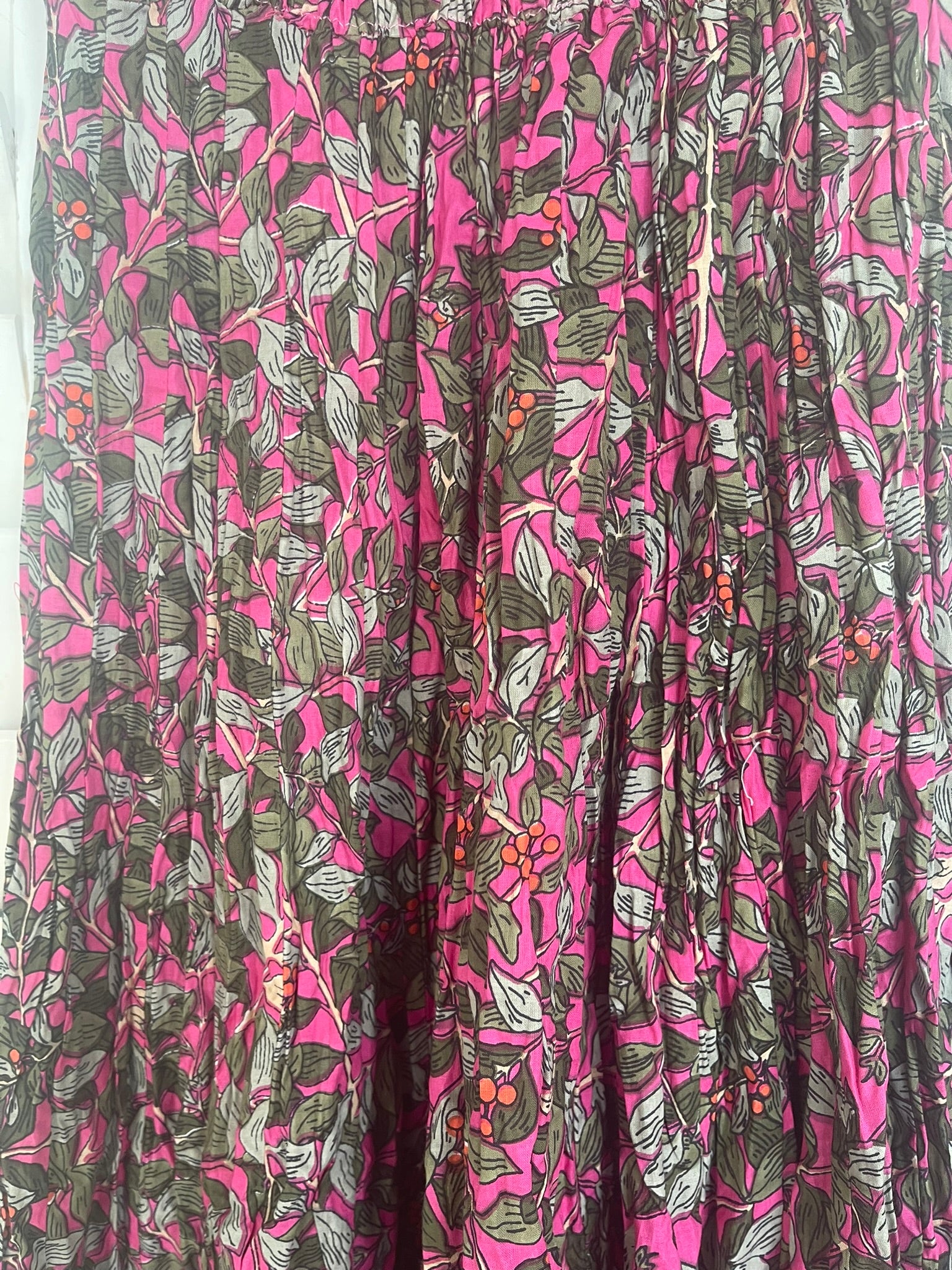 Cotton Panel Skirt - PINK GARDEN