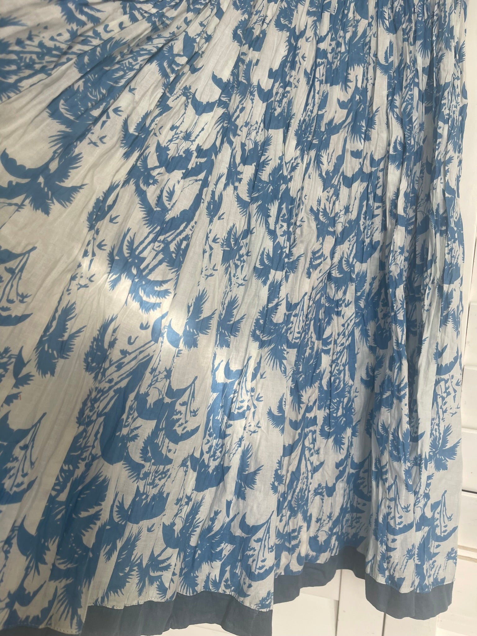 Cotton Panel Skirt - Pacific Calm