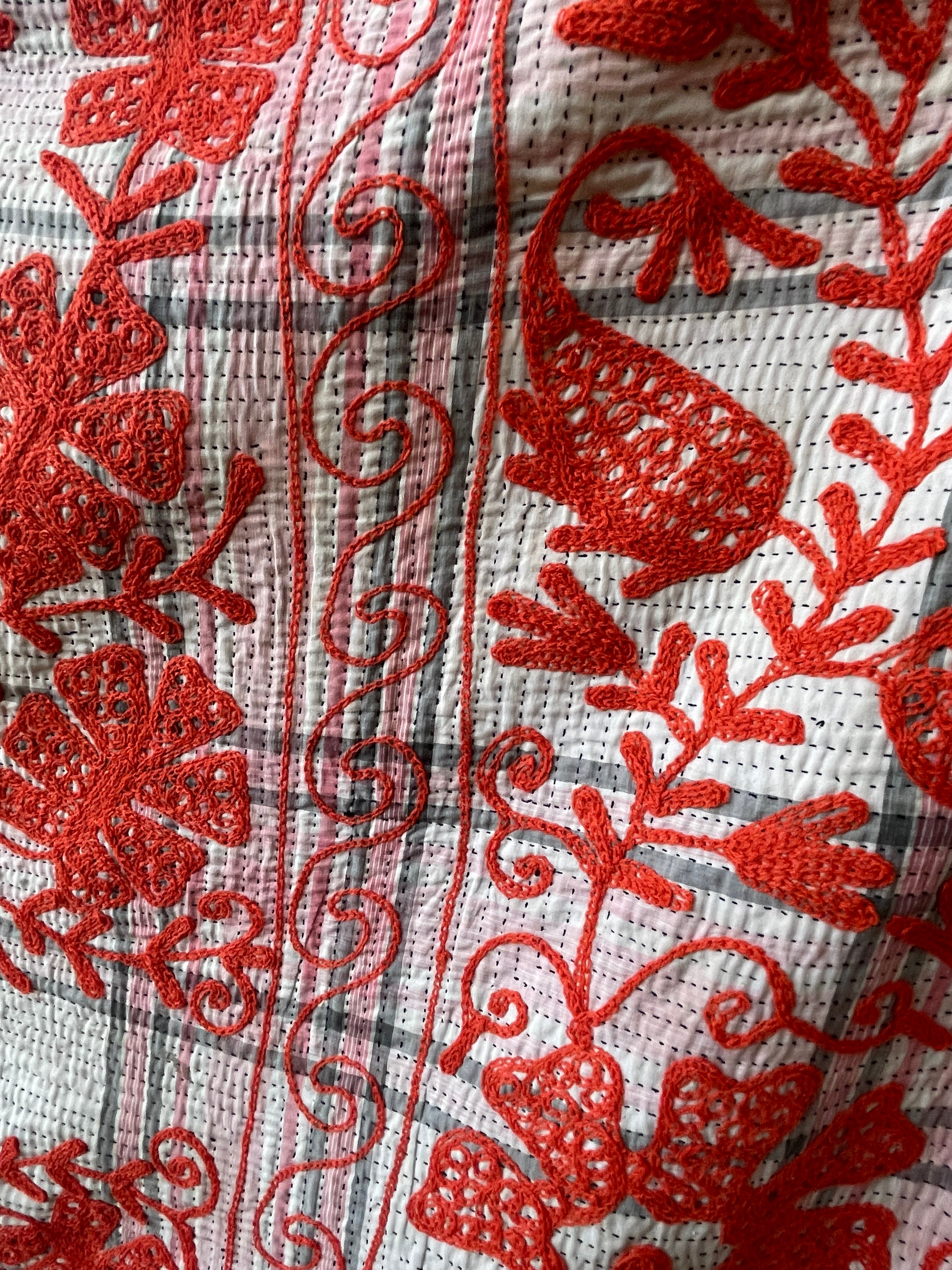 Suzani Vintage Kantha - OUTRAGEOUS ORANGE