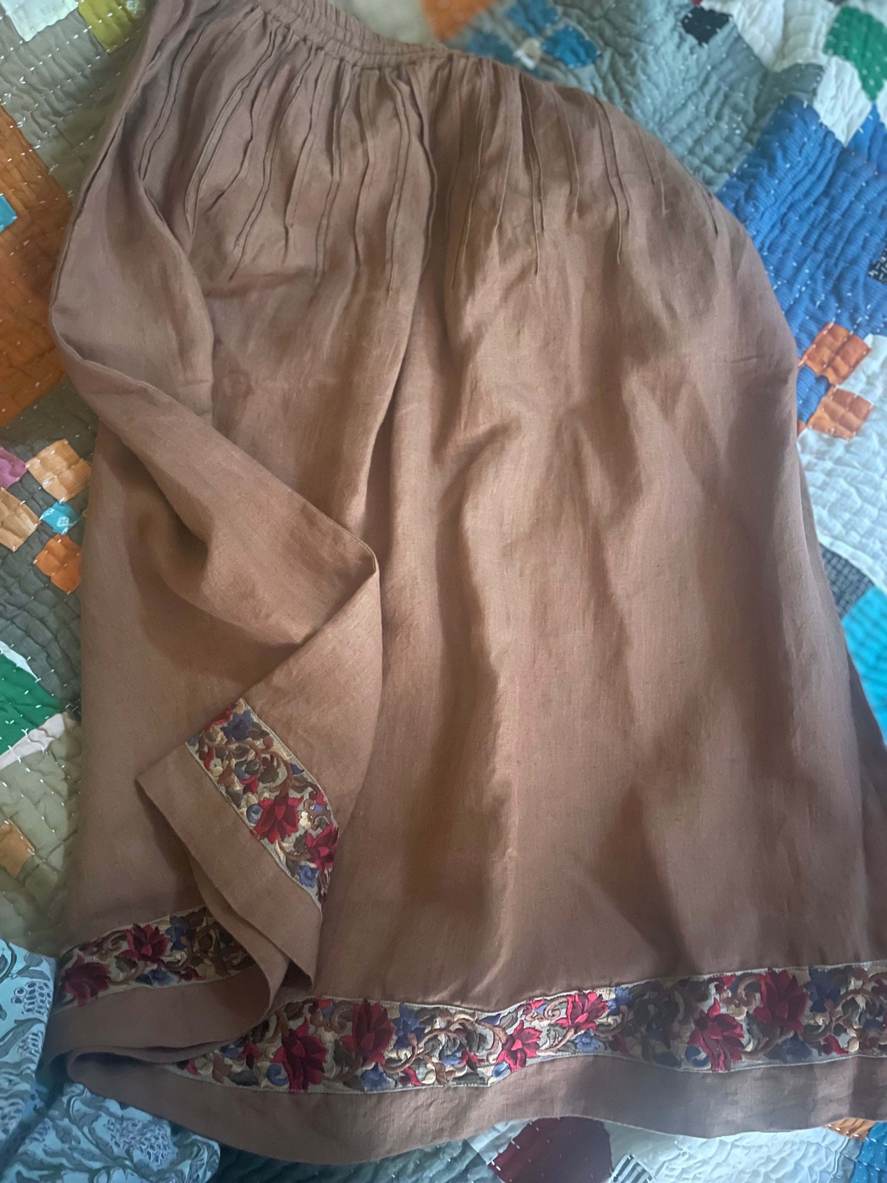 RADHA Linen Skirt - French Beige