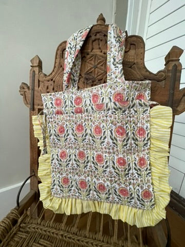 Quilted Block Print Tote - Nivi Beach