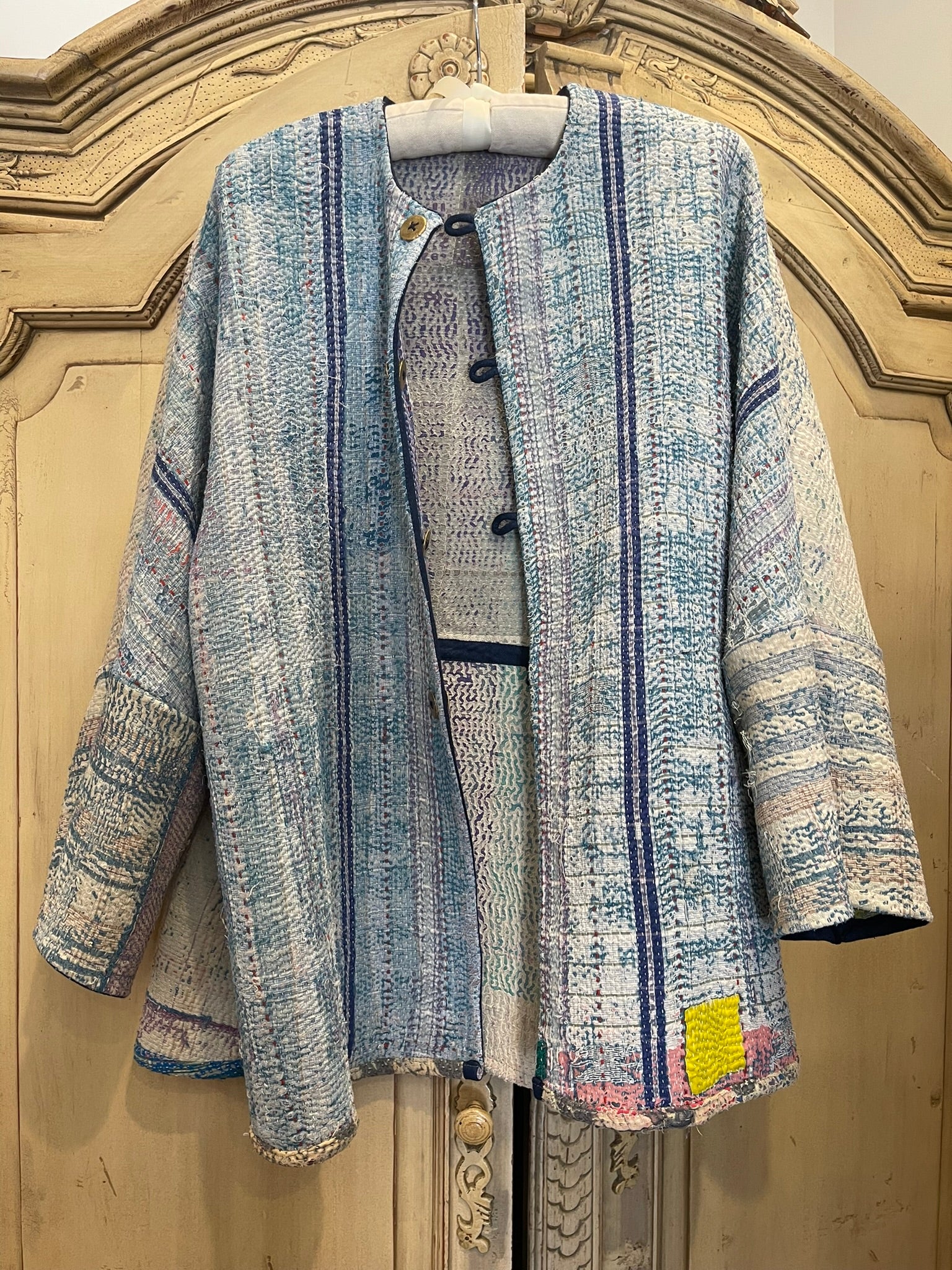 Reversible Vintage Kantha Jacket - CLOUDBURST