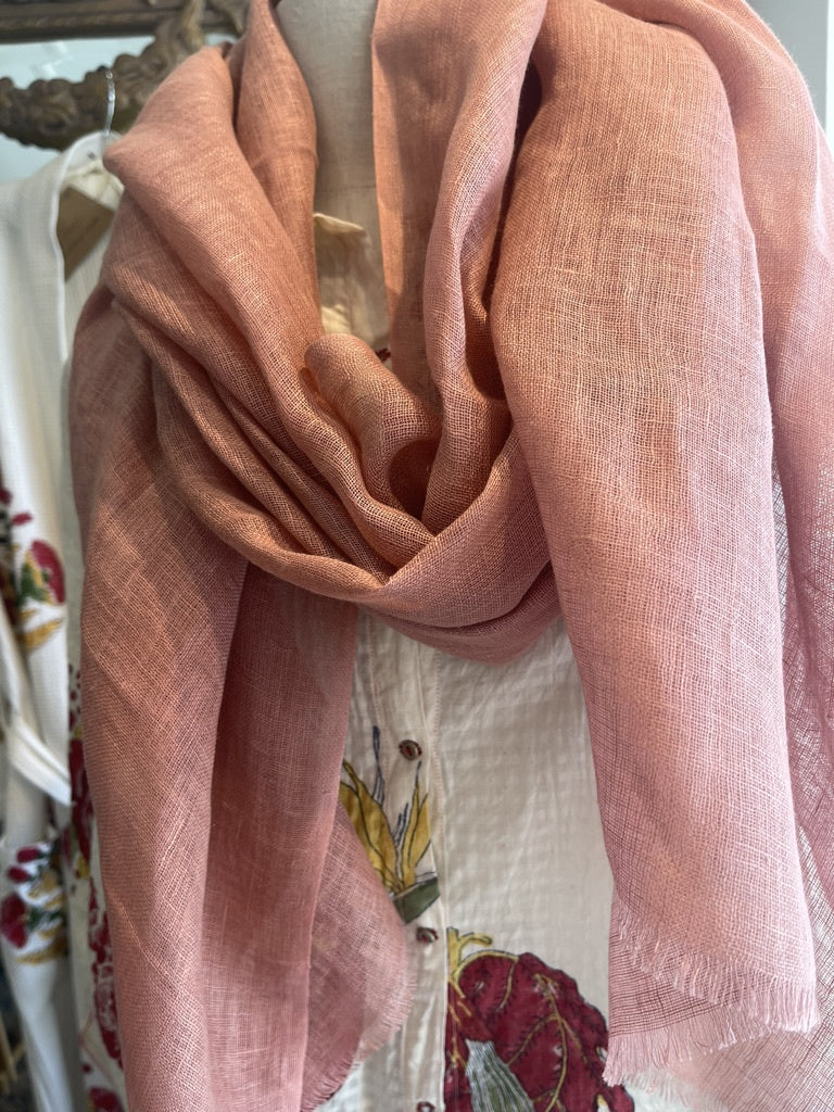 Linen Scarf - Dusty Rose