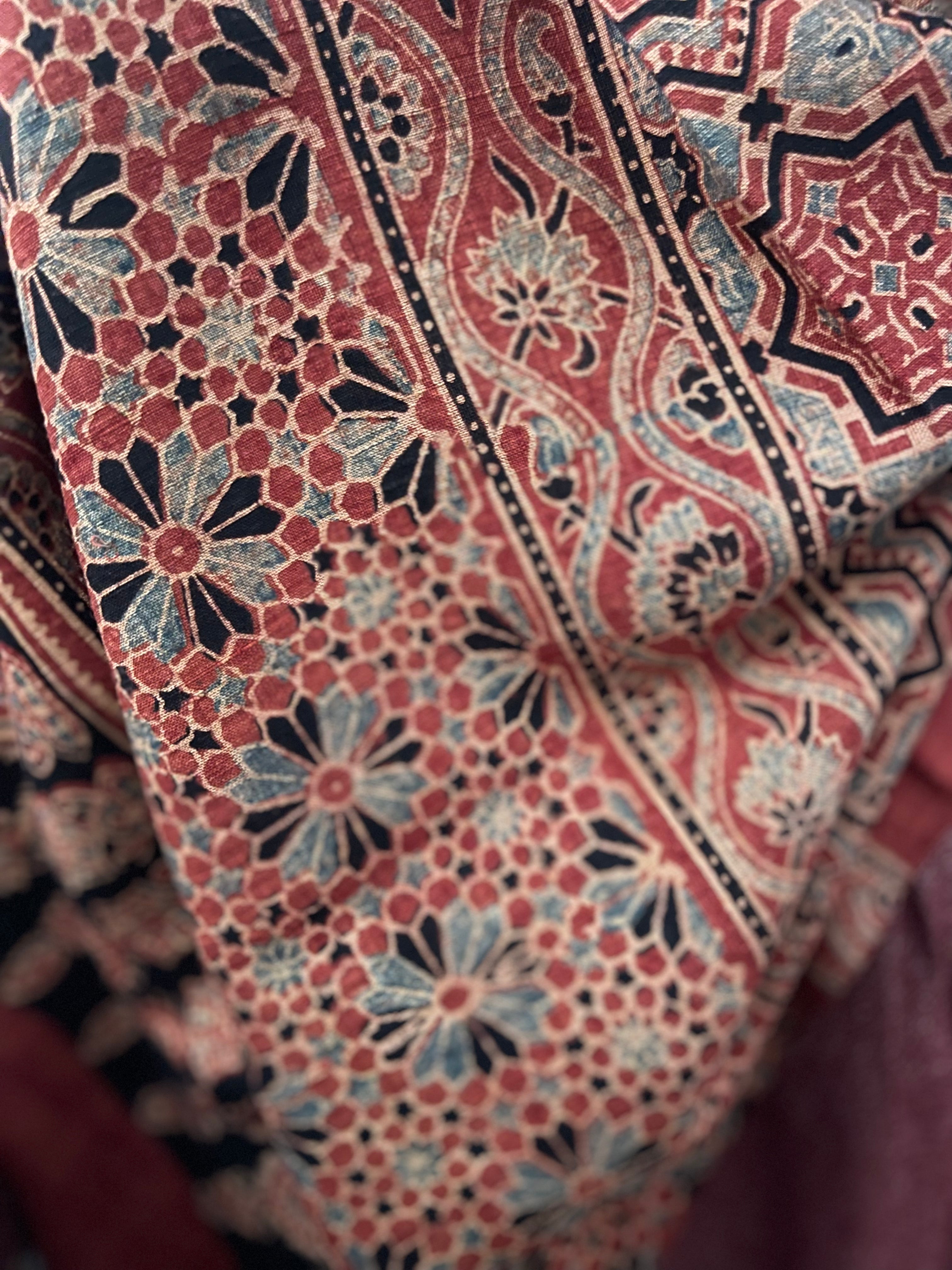 Matka Silk Scarf - Ajrakh Madder