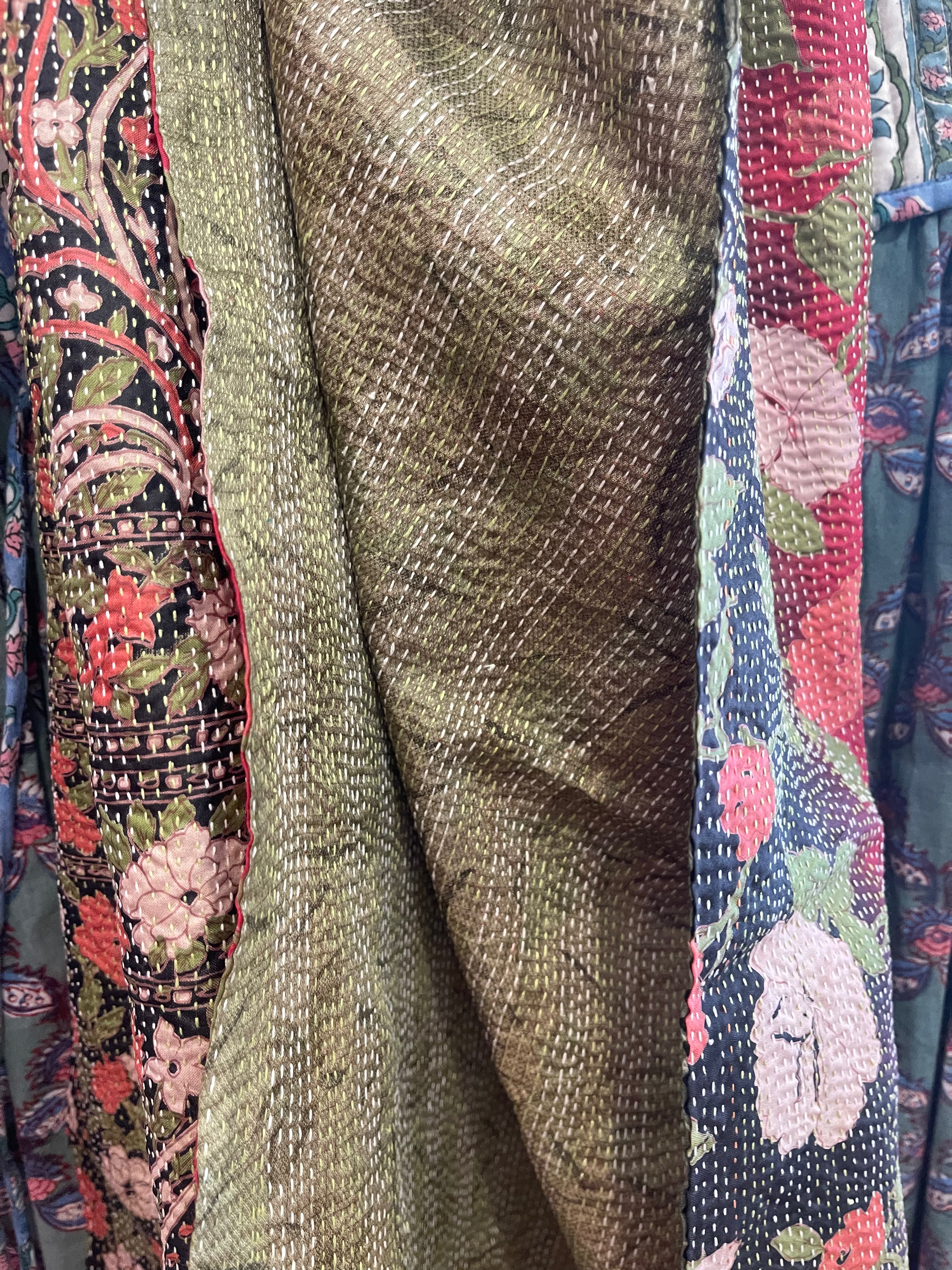 Kantha Silk Muffler - English Garden