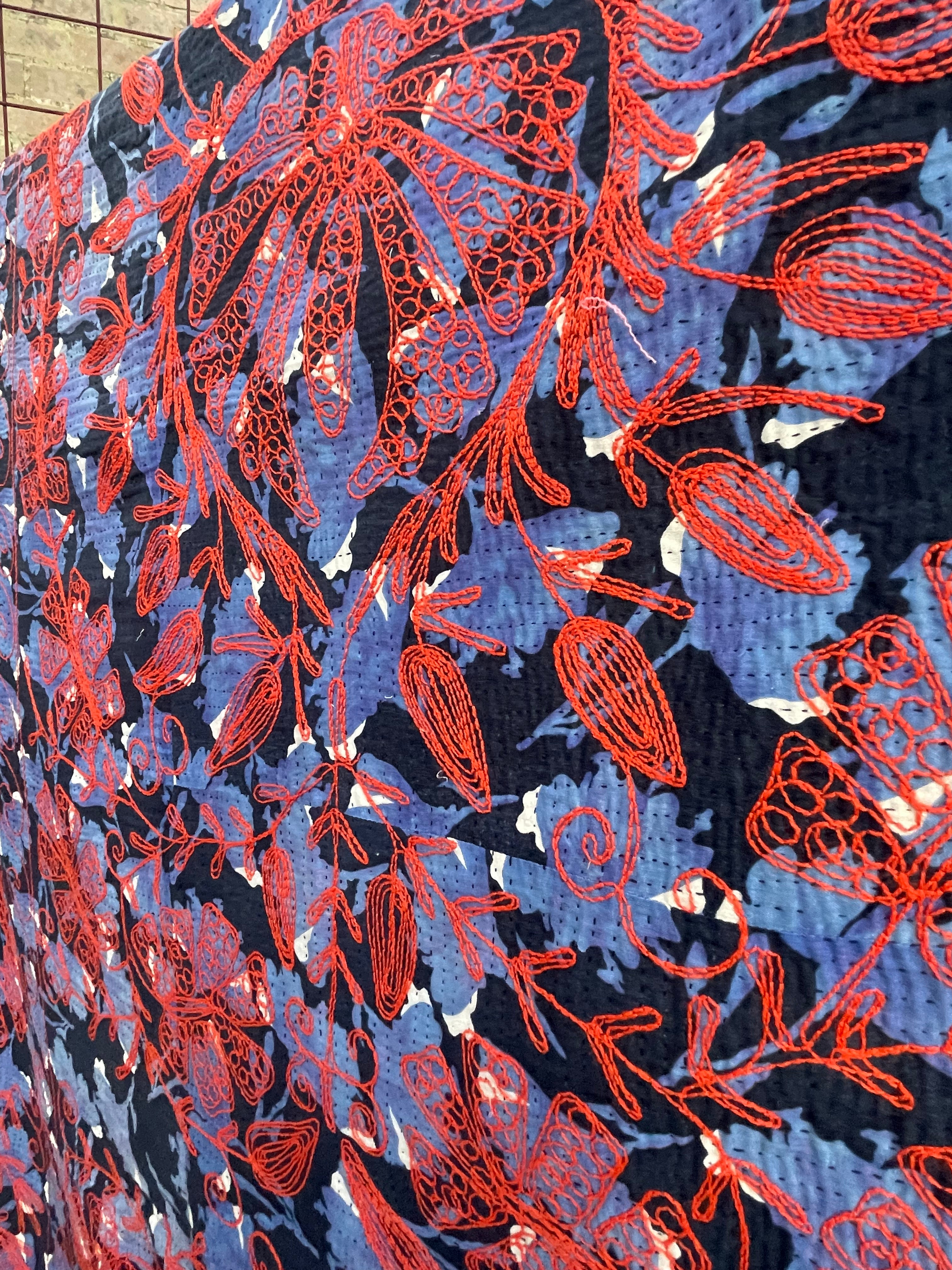 Suzani Vintage Kantha - OUTRAGEOUS ORANGE