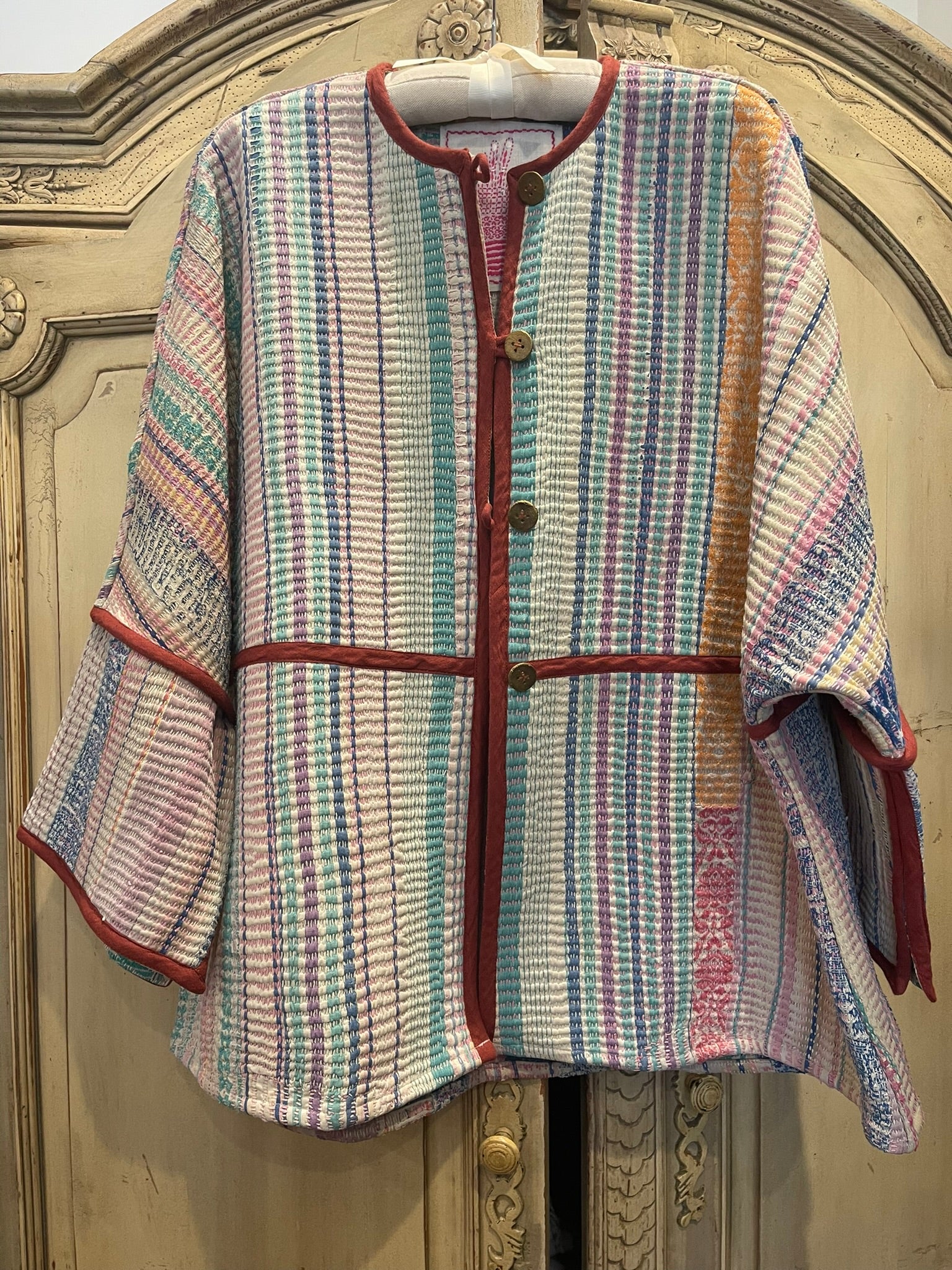 Reversible Vintage Kantha Jacket - COASTAL SUMMER