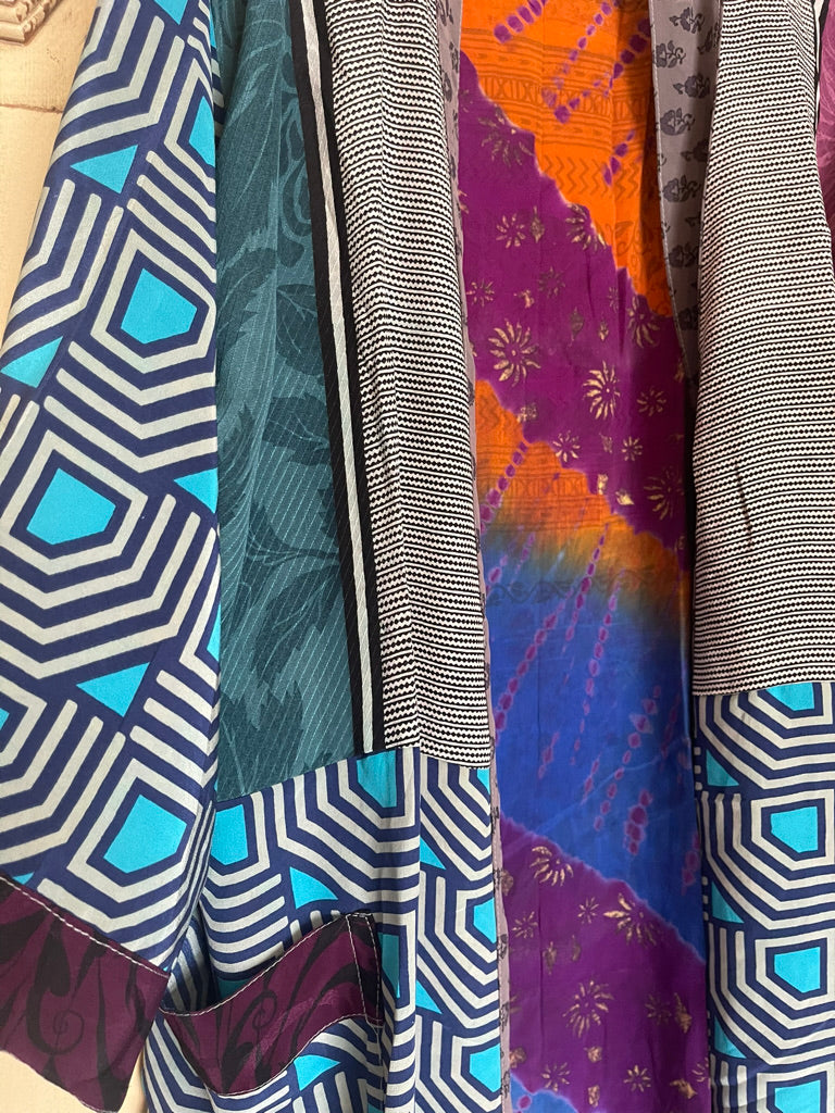 SILK SARI JACKET - Aztec Party