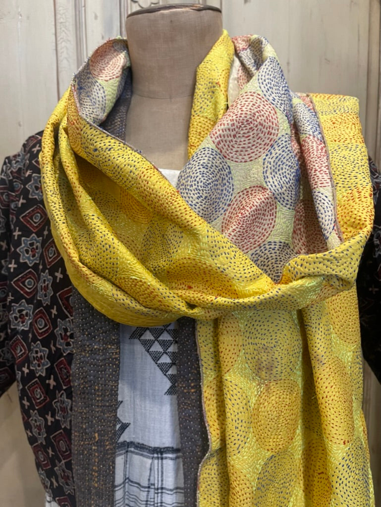 Kantha Silk Muffler - CIRCULAR SUSHINE