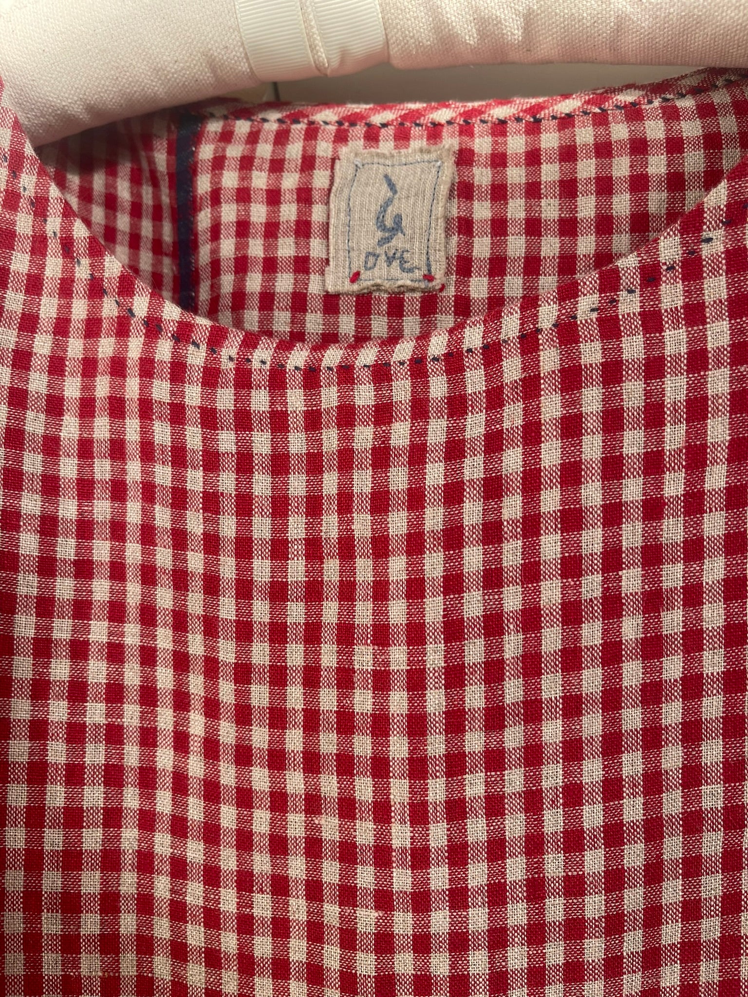 PADMA LINEN DRESS - Crimson Check