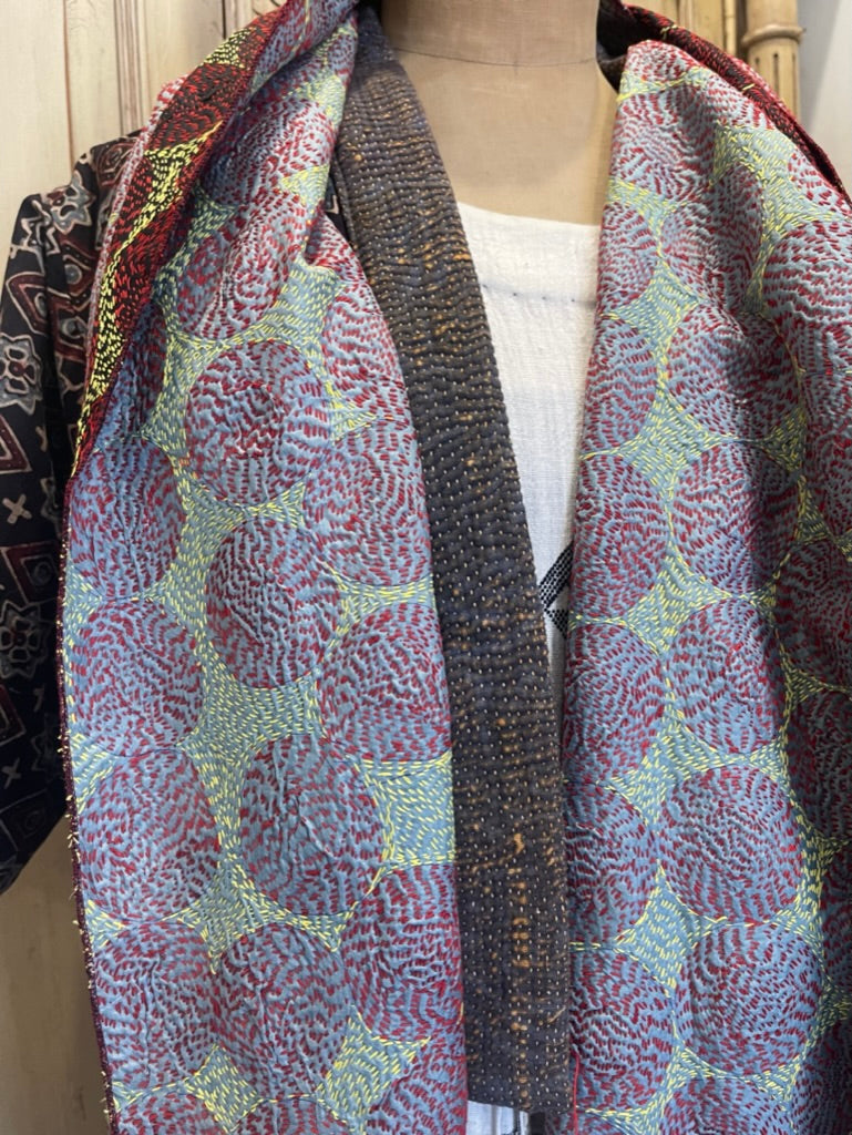 Kantha Silk Muffler - CIRCULAR PRESENCE