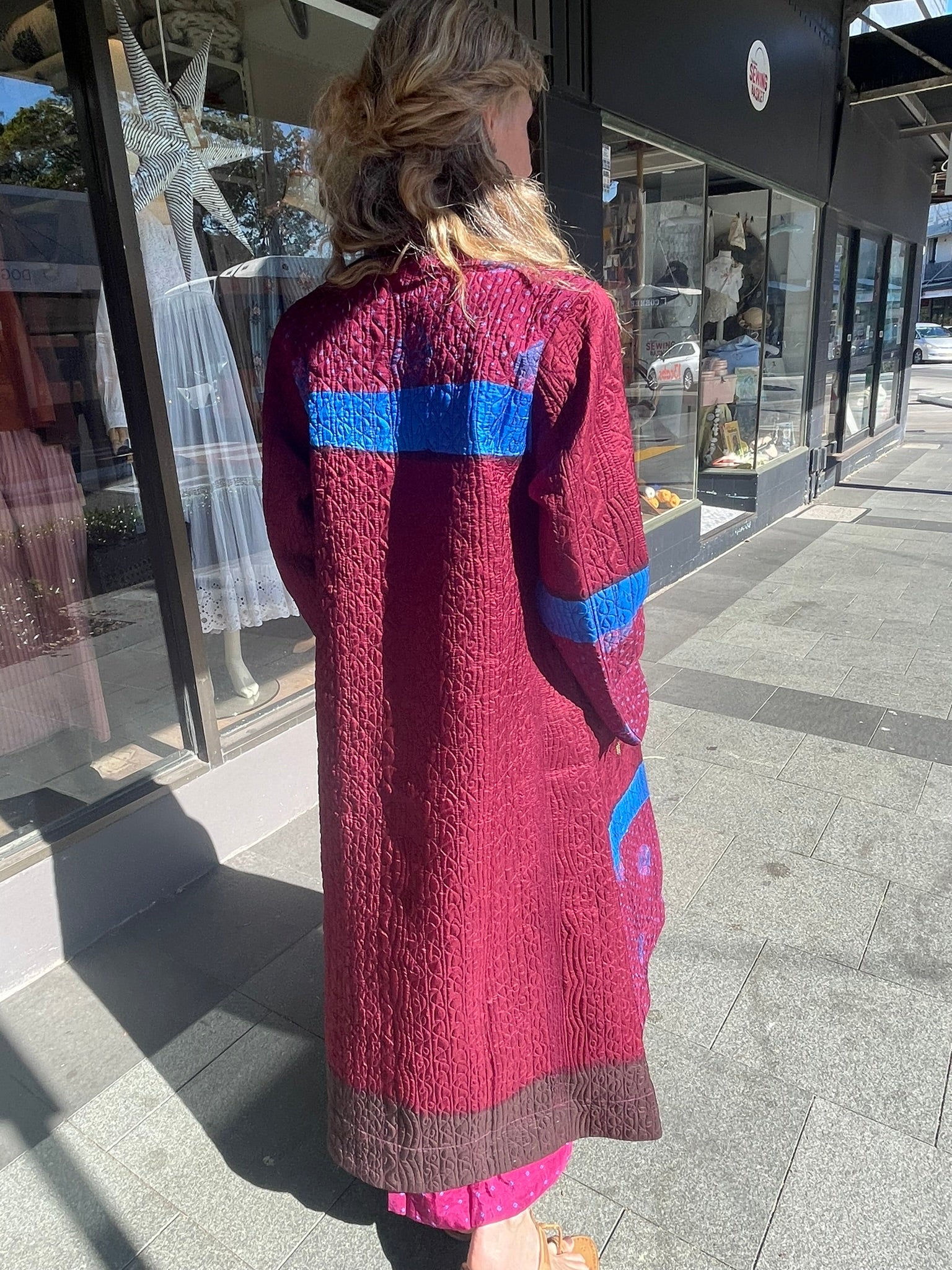 Miraj 58 - Magenta + Blue Stripe Silk Jacket
