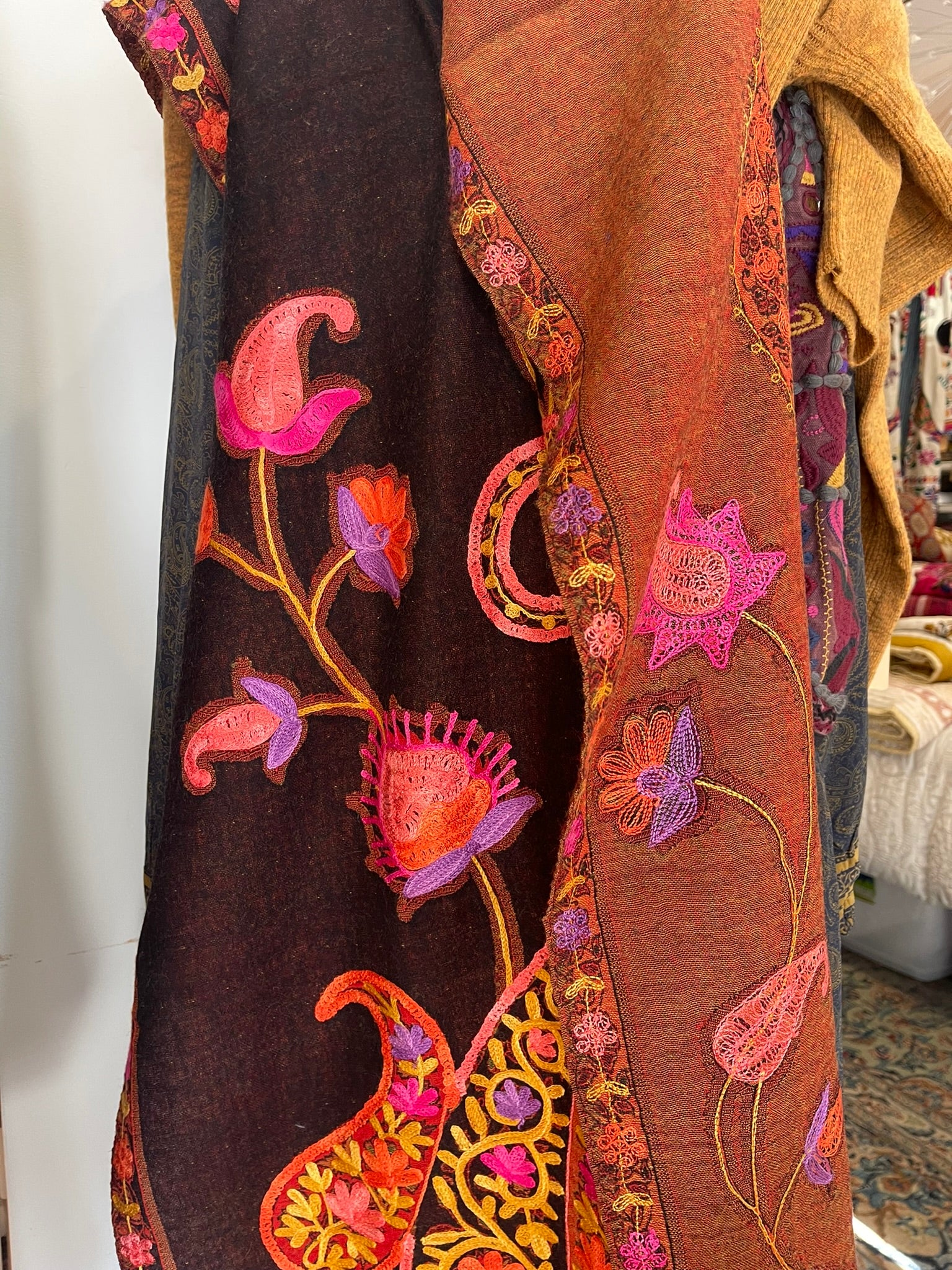 Embroidered Wool - Midnight Lotus