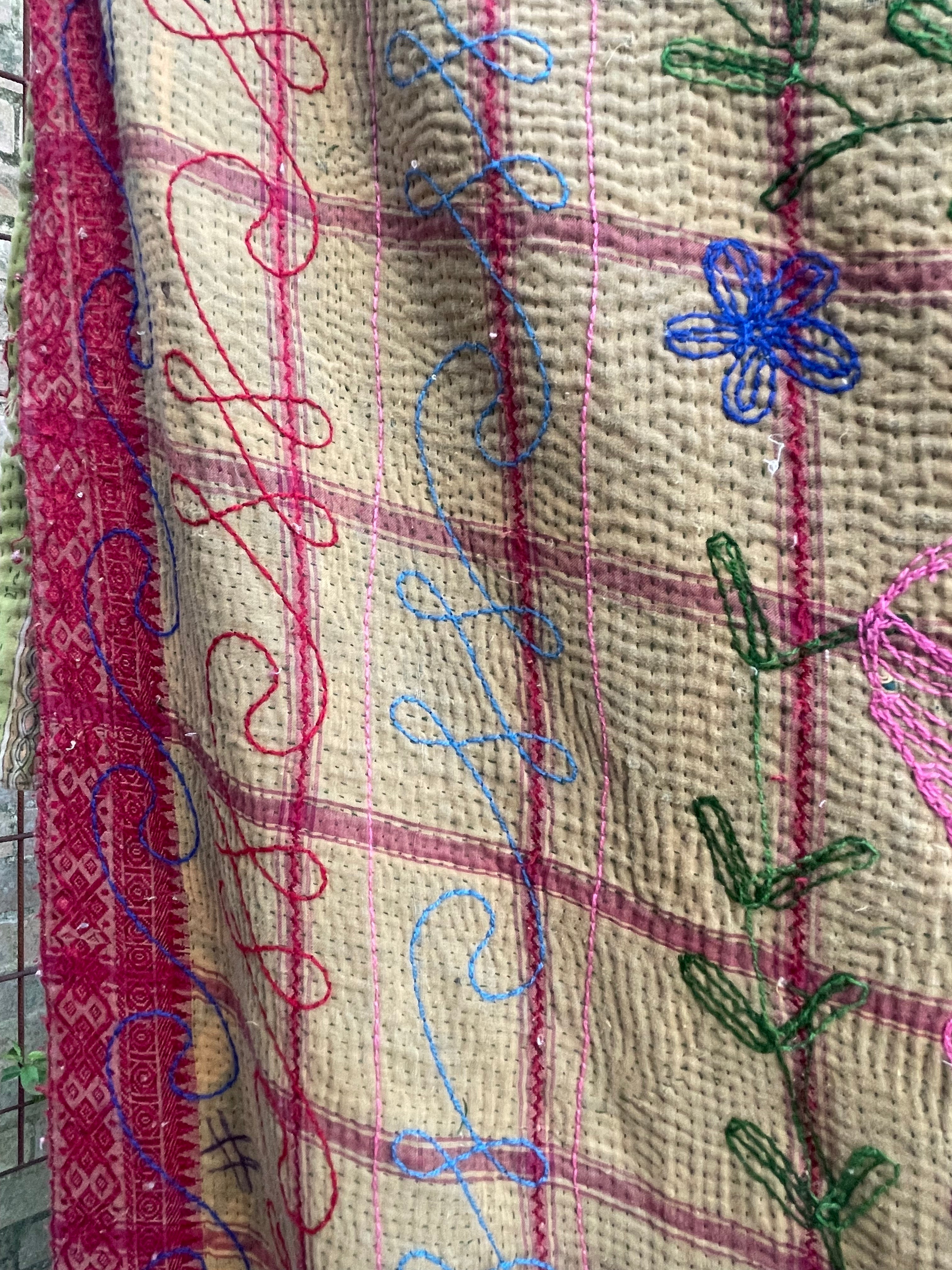 Suzani Vintage Kantha - COTTAGE GARDEN