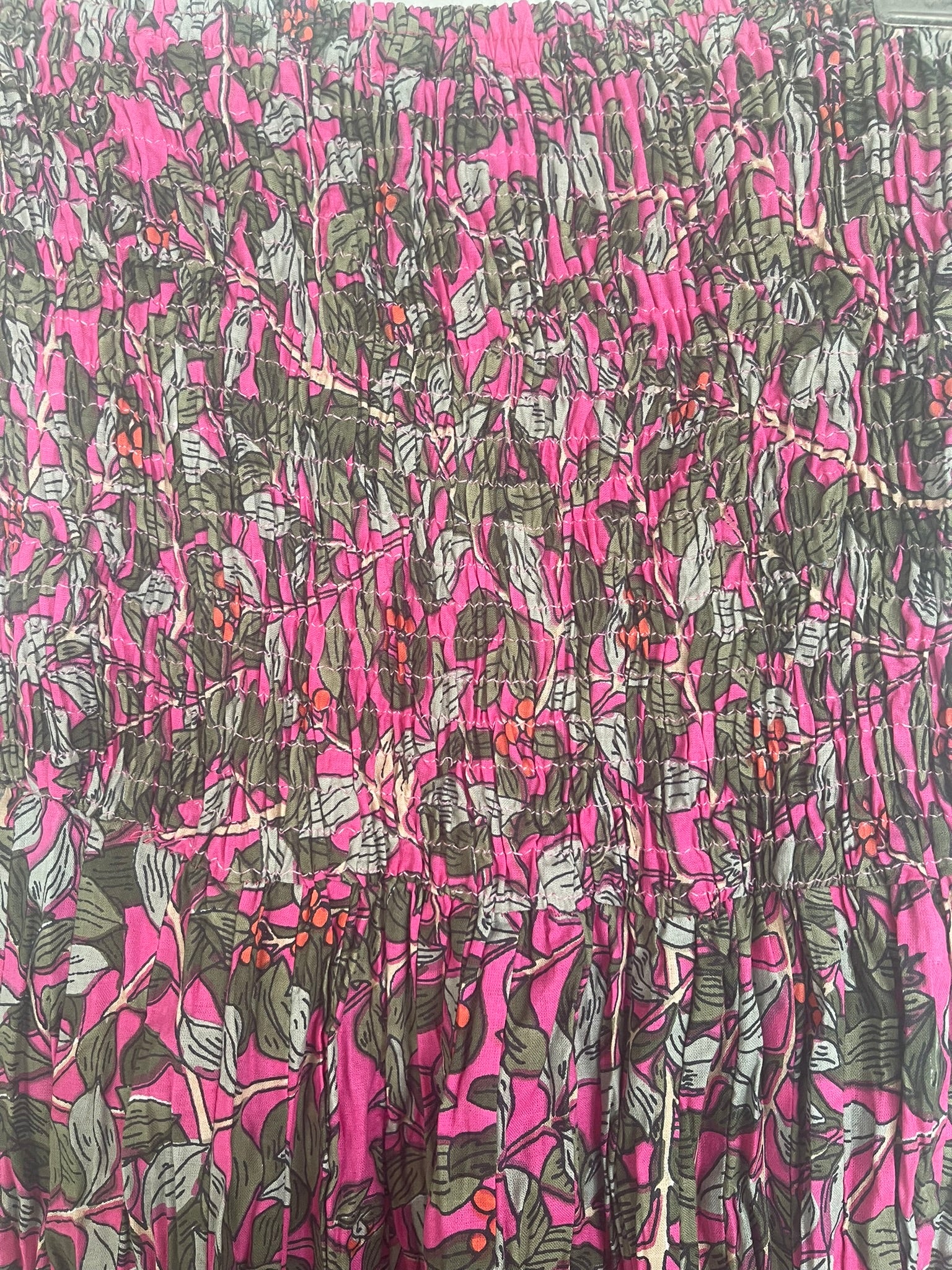 Cotton Panel Skirt - PINK GARDEN
