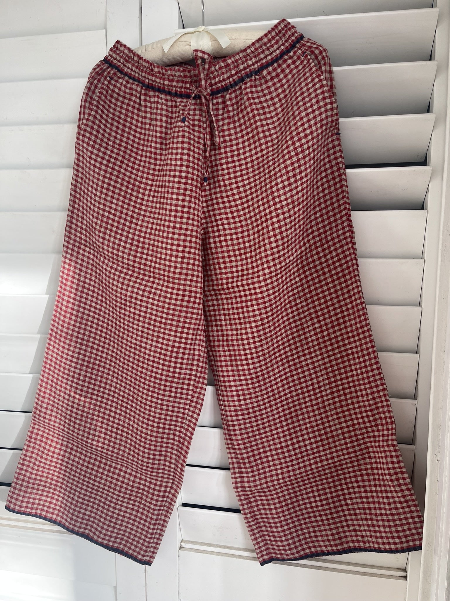 DITYAA Linen Pants - Crimson Check