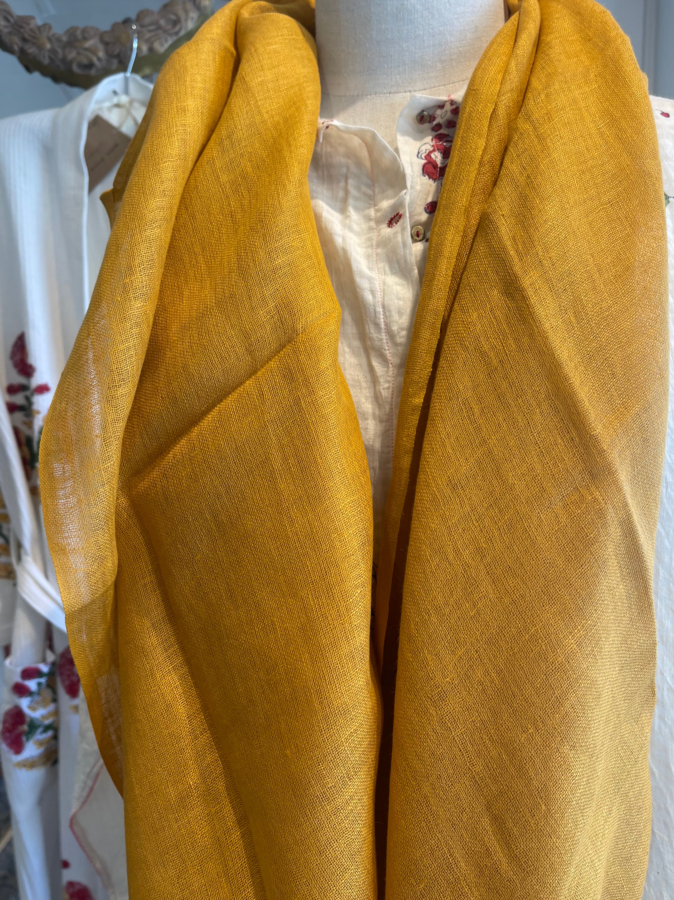 Linen Scarf - Mustard