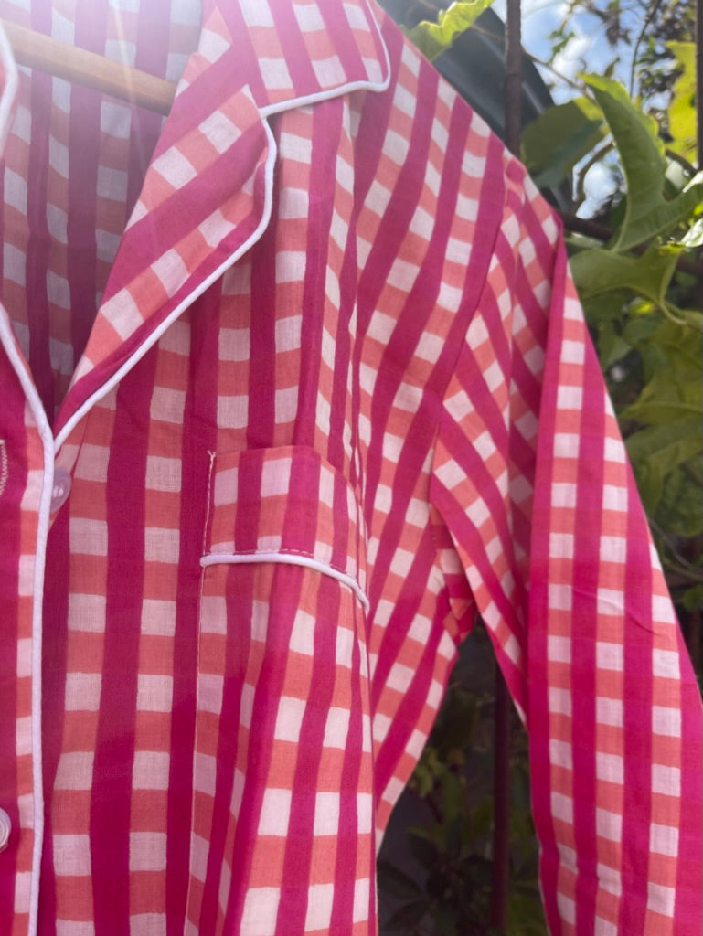 PYJAMAS Long - Doris Day Pink Check