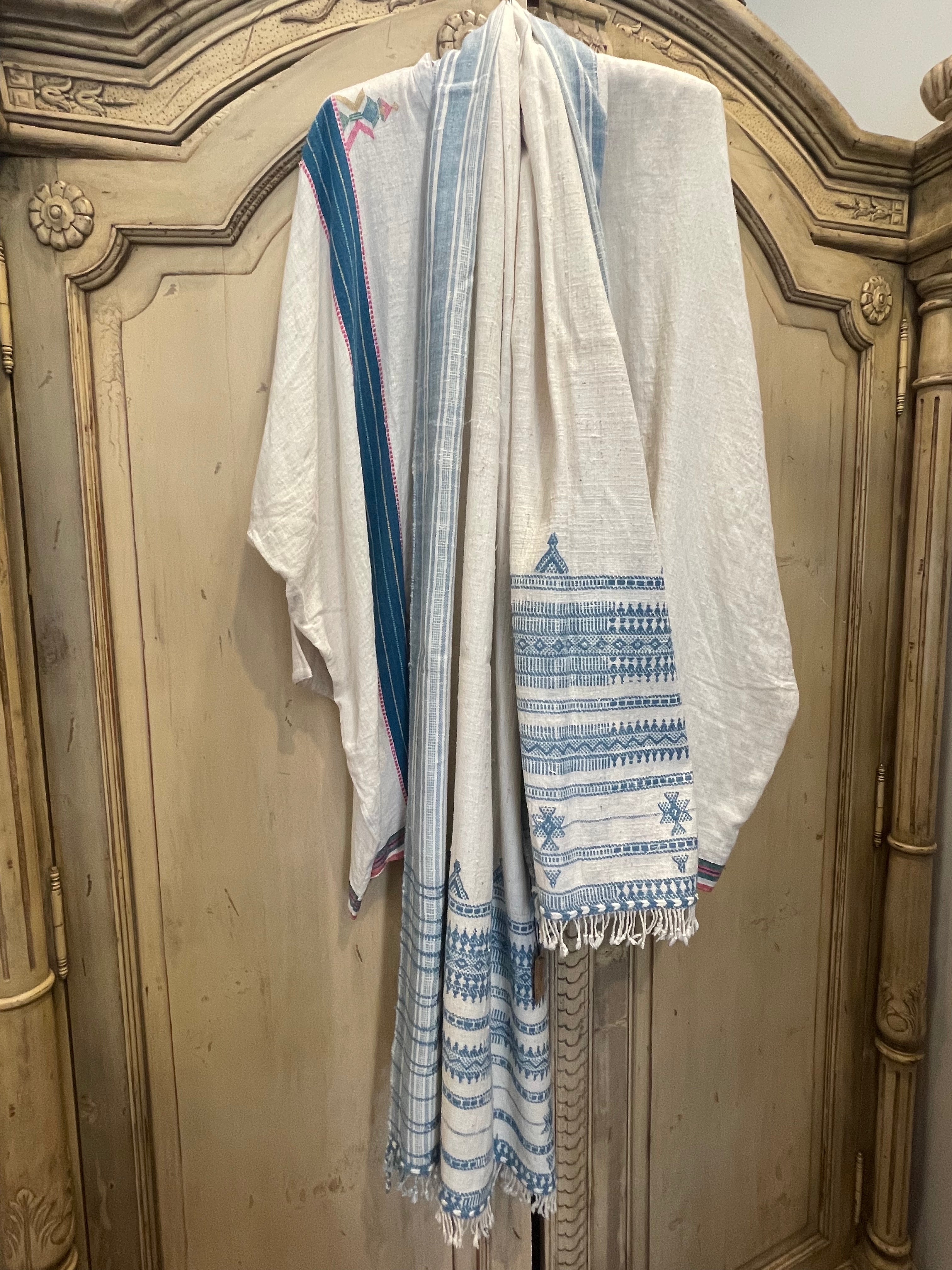 Handspun Cotton Shawl - Nordic Indigo