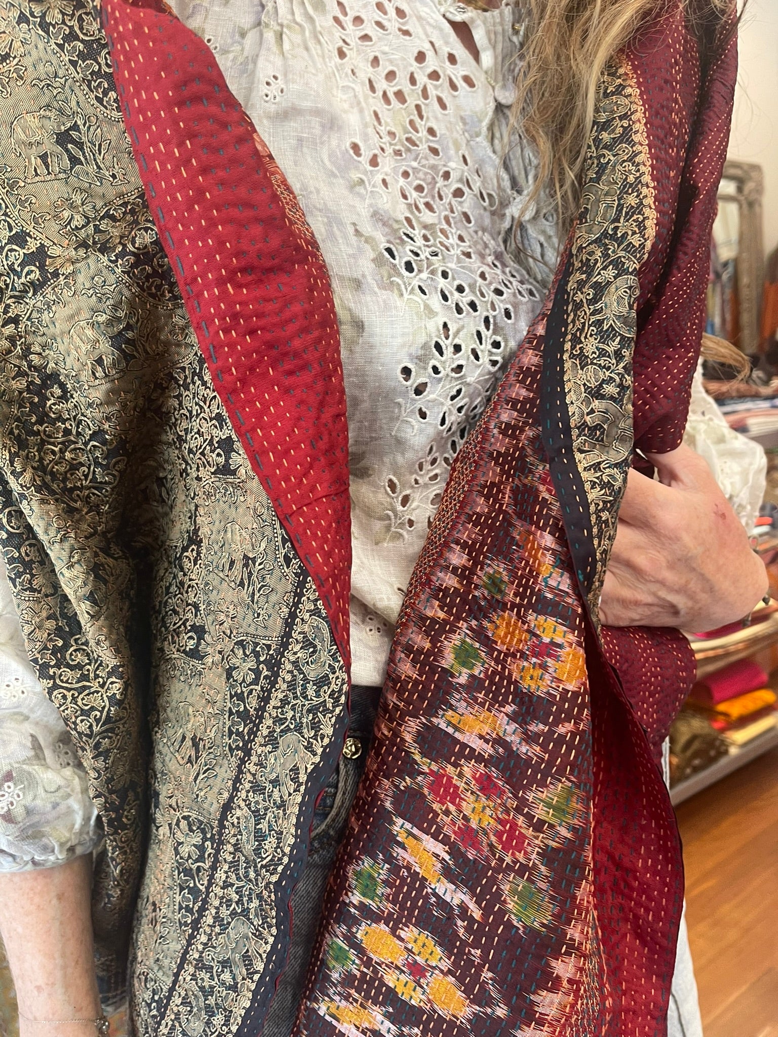 Kantha Silk Muffler - Winter