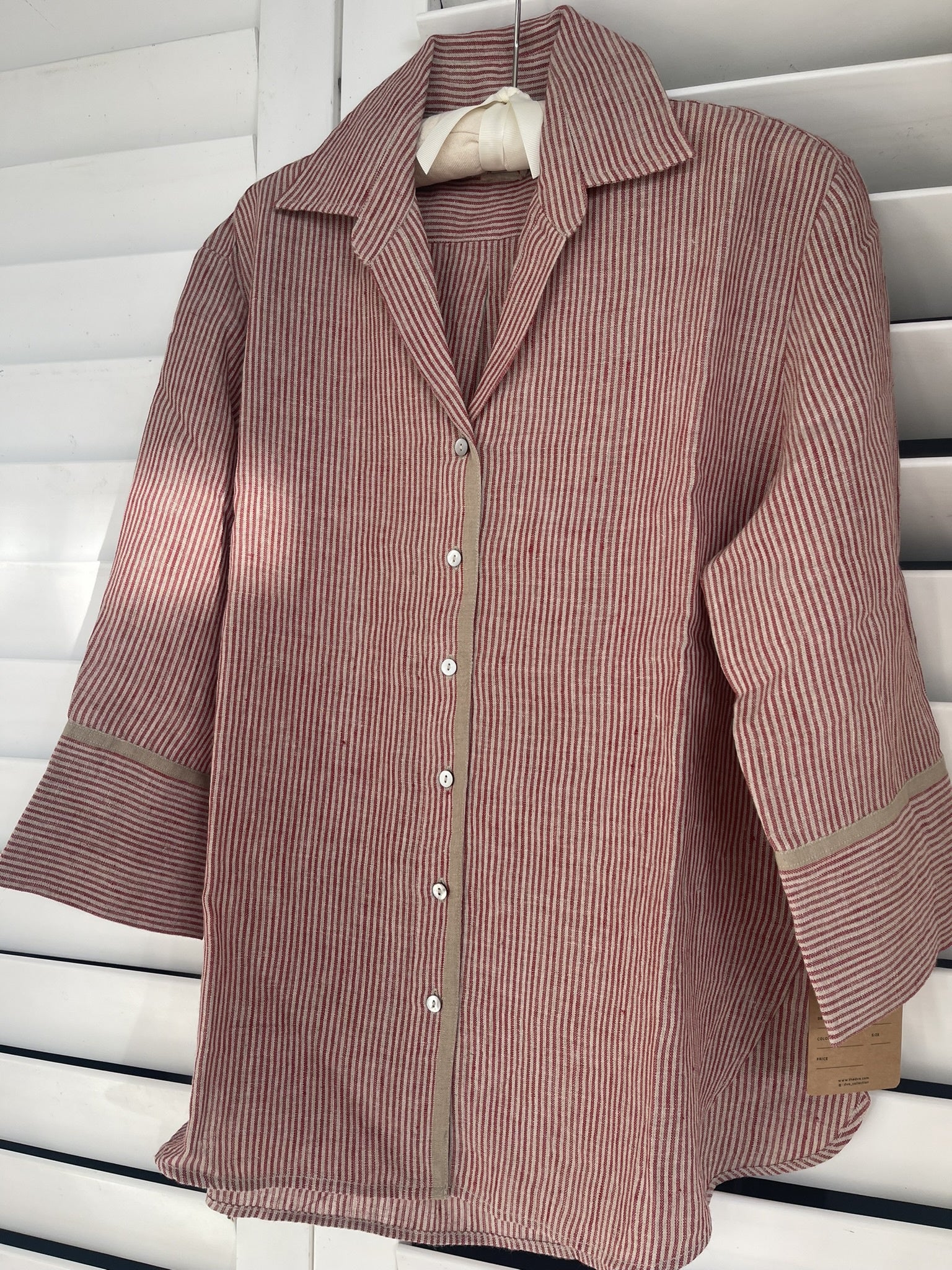 AHRA LINE SHIRT - Crimson Stripe