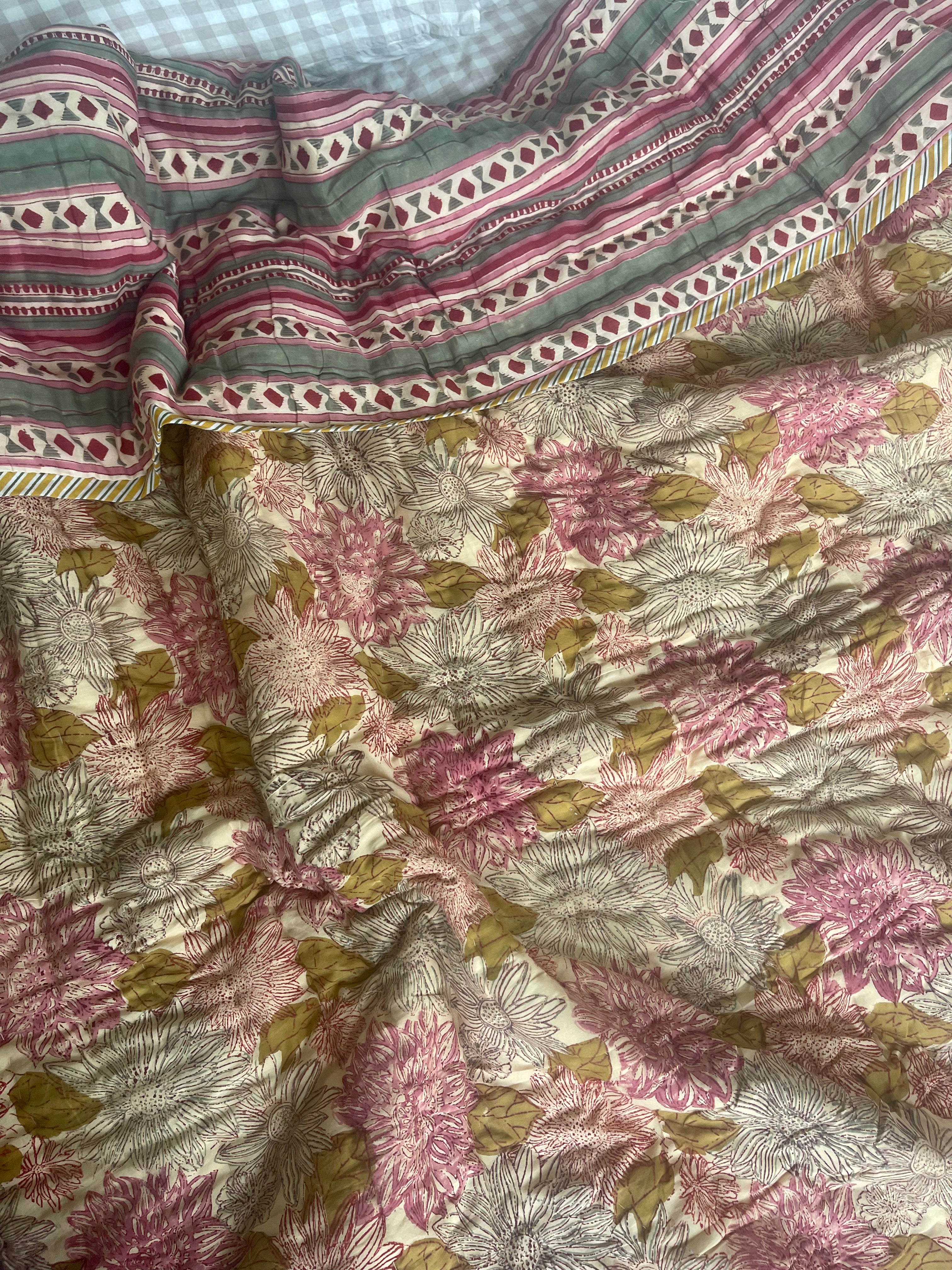 Jaipuri Cotton Quilt - GENTLE AUTUMN