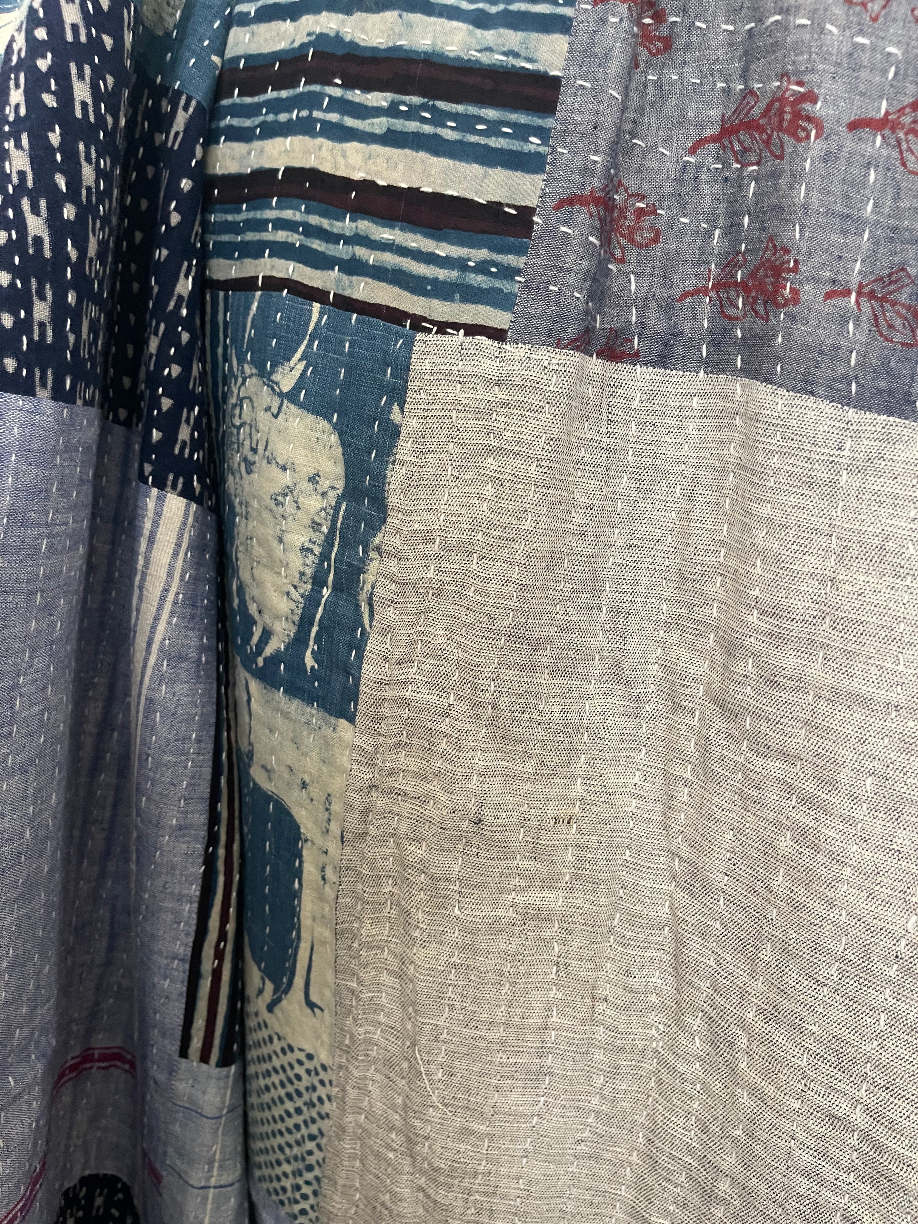 KHADI COTTON QUILT - Muted Indigo